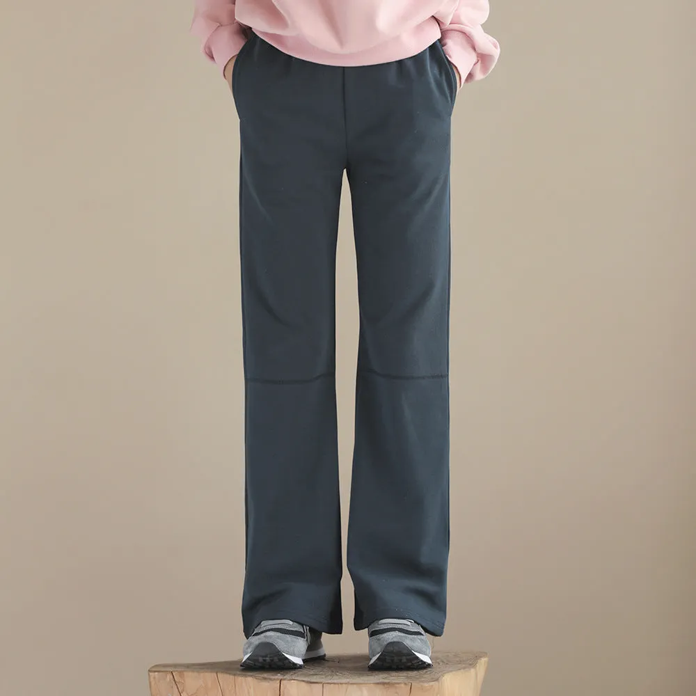 荷叶边卫衣/ 微喇叭阔腿裤 Ruffle Trim Sweatshirt/ Flared Wide-Leg Pants
