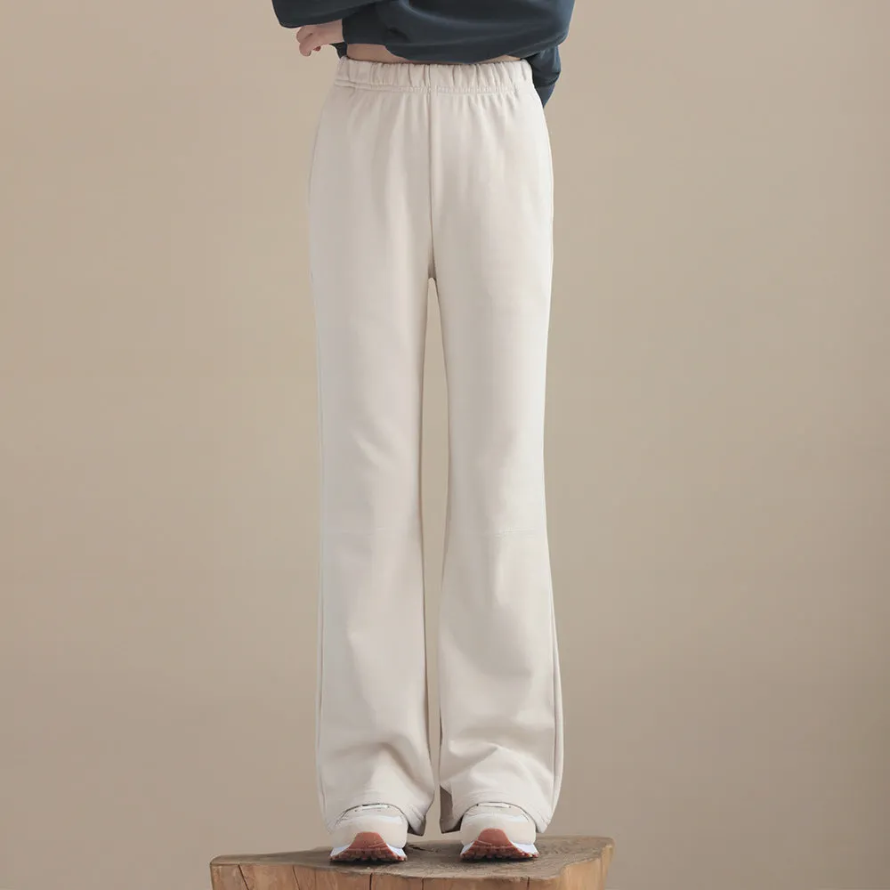 荷叶边卫衣/ 微喇叭阔腿裤 Ruffle Trim Sweatshirt/ Flared Wide-Leg Pants