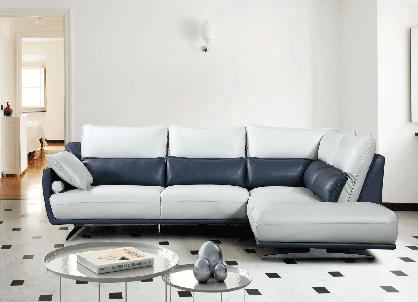 6311 Sectional in Top Grain Leather (either Left or Right Facing)