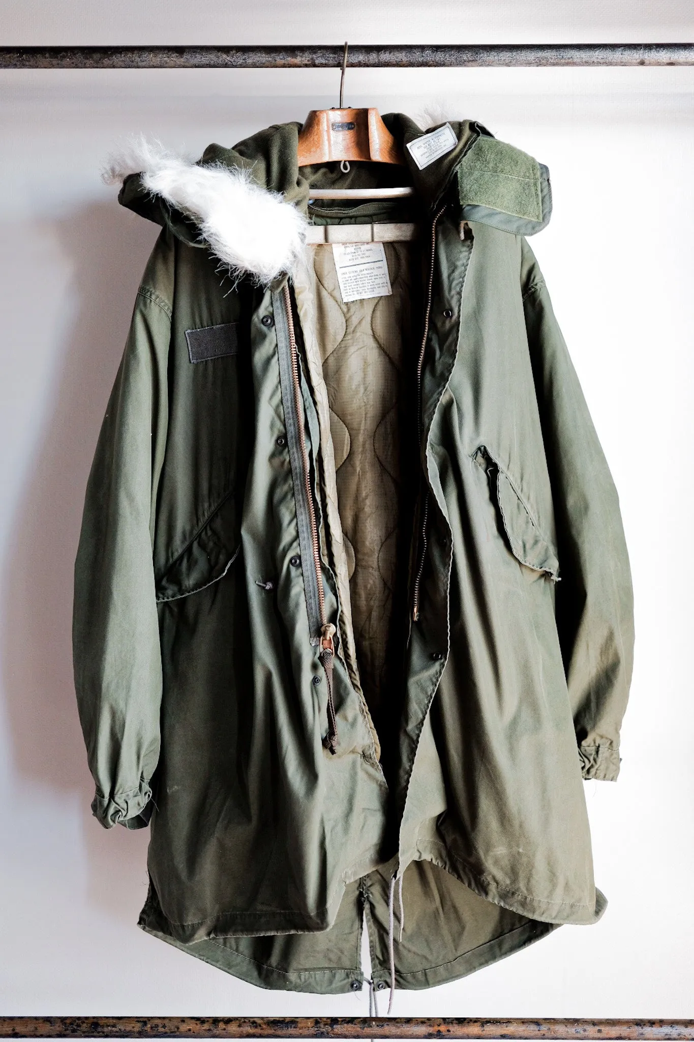 【~80's】U.S.ARMY M-65 Fishtail Parka Size.MEDIUM "Full Set"