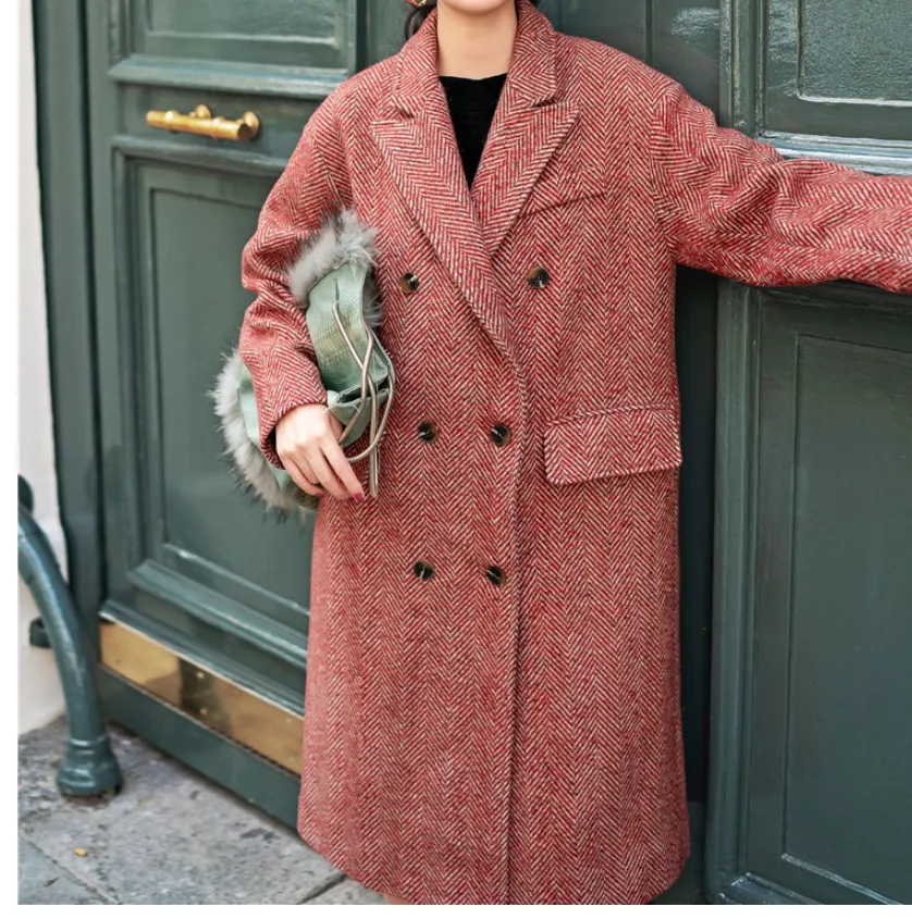 8GIRLS DOUBLE BREASTED WOOL COAT