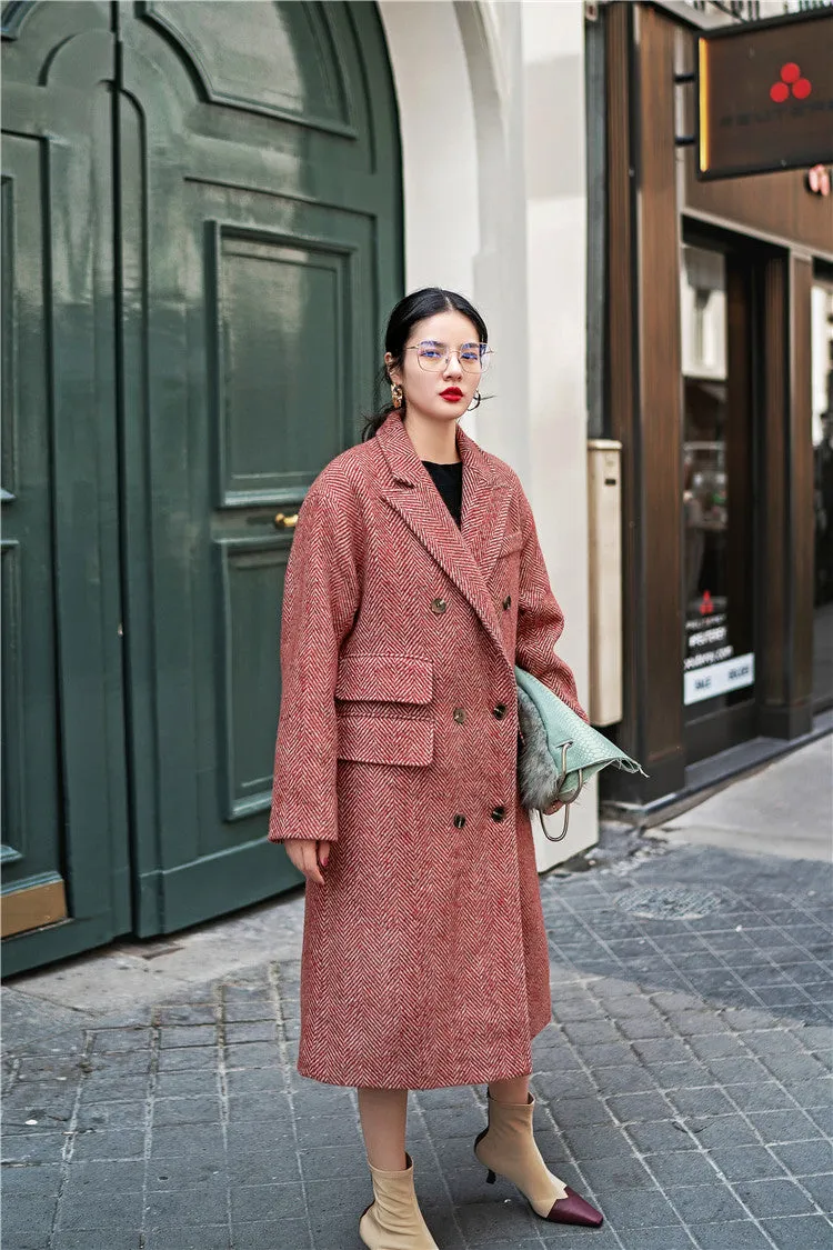 8GIRLS DOUBLE BREASTED WOOL COAT