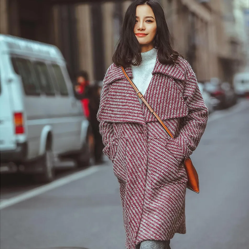 8GIRLS SINGLE BUTTON WOOL COAT WITH WIDE LAPELS