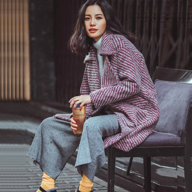 8GIRLS SINGLE BUTTON WOOL COAT WITH WIDE LAPELS