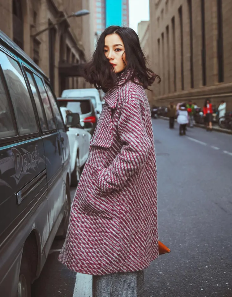 8GIRLS SINGLE BUTTON WOOL COAT WITH WIDE LAPELS
