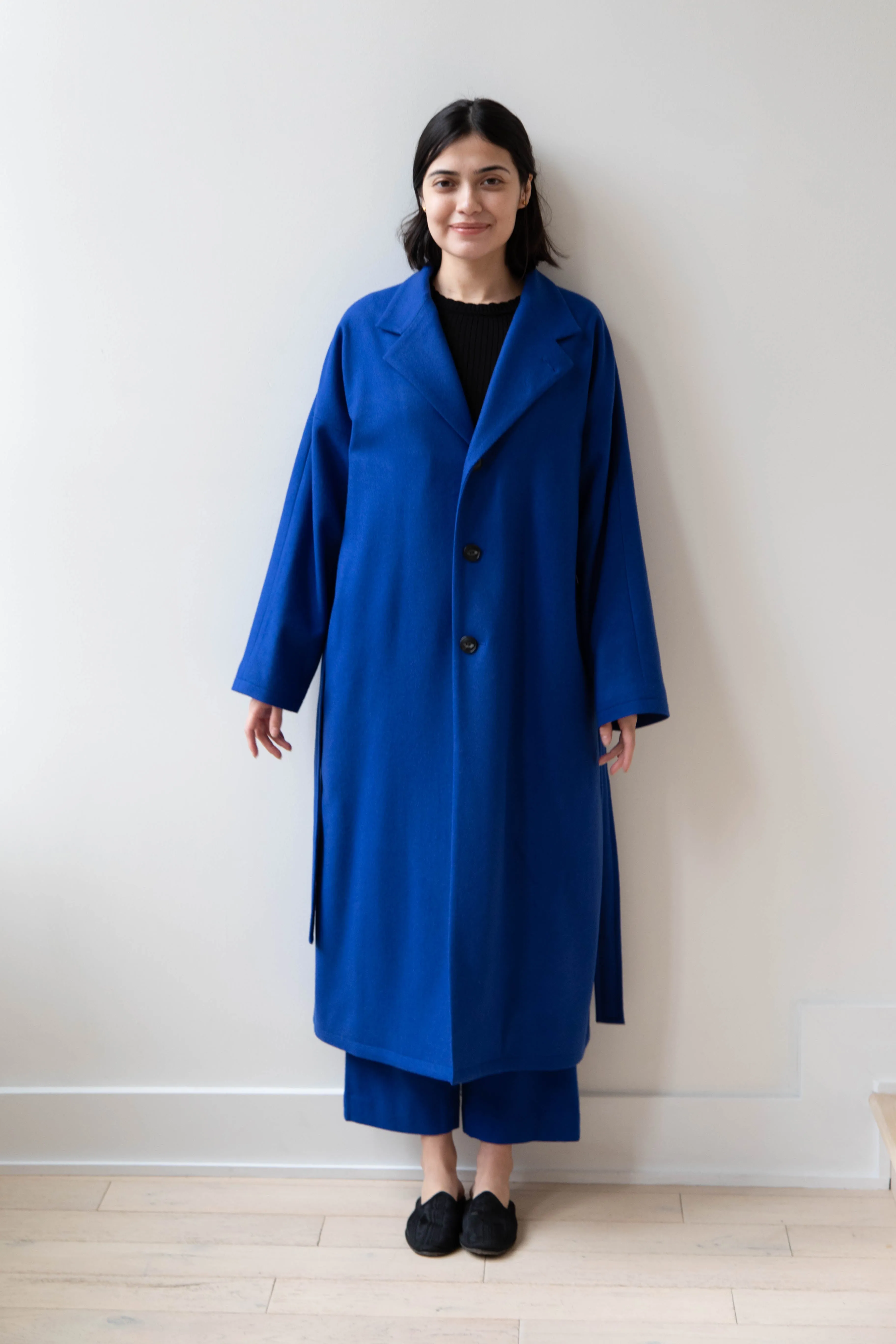 Arts & Science | Drawstring Robe Coat in Blue