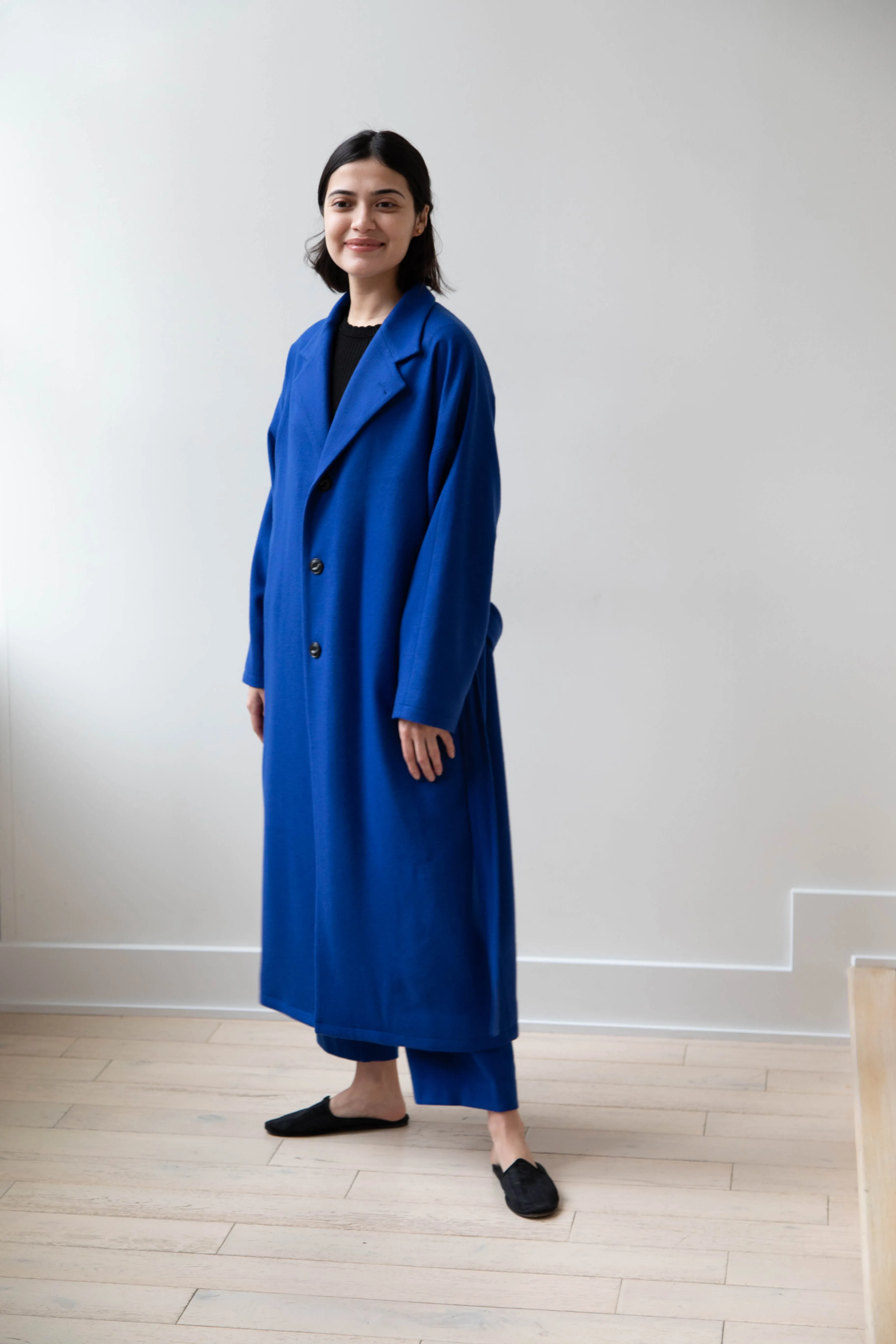 Arts & Science | Drawstring Robe Coat in Blue