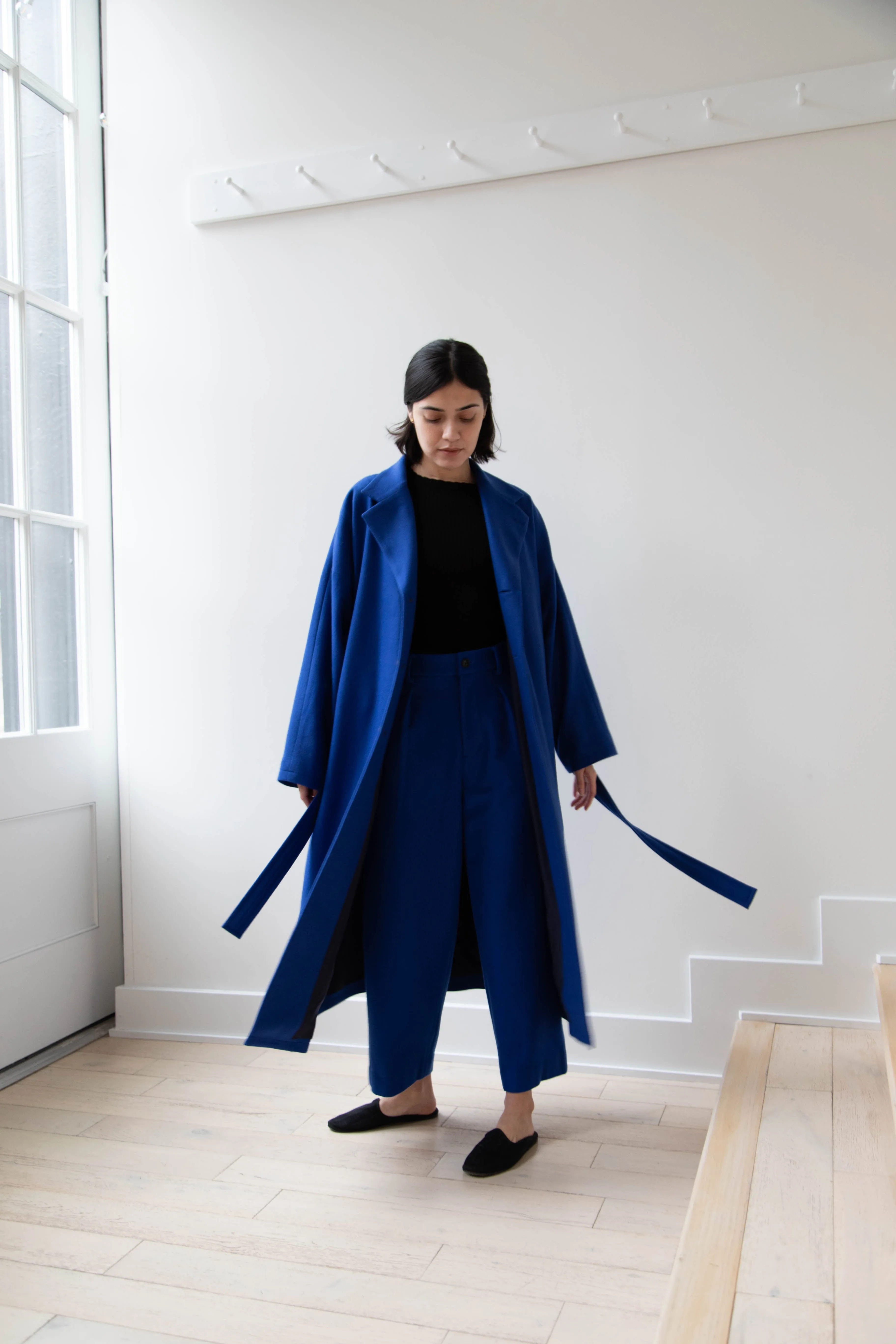 Arts & Science | Drawstring Robe Coat in Blue