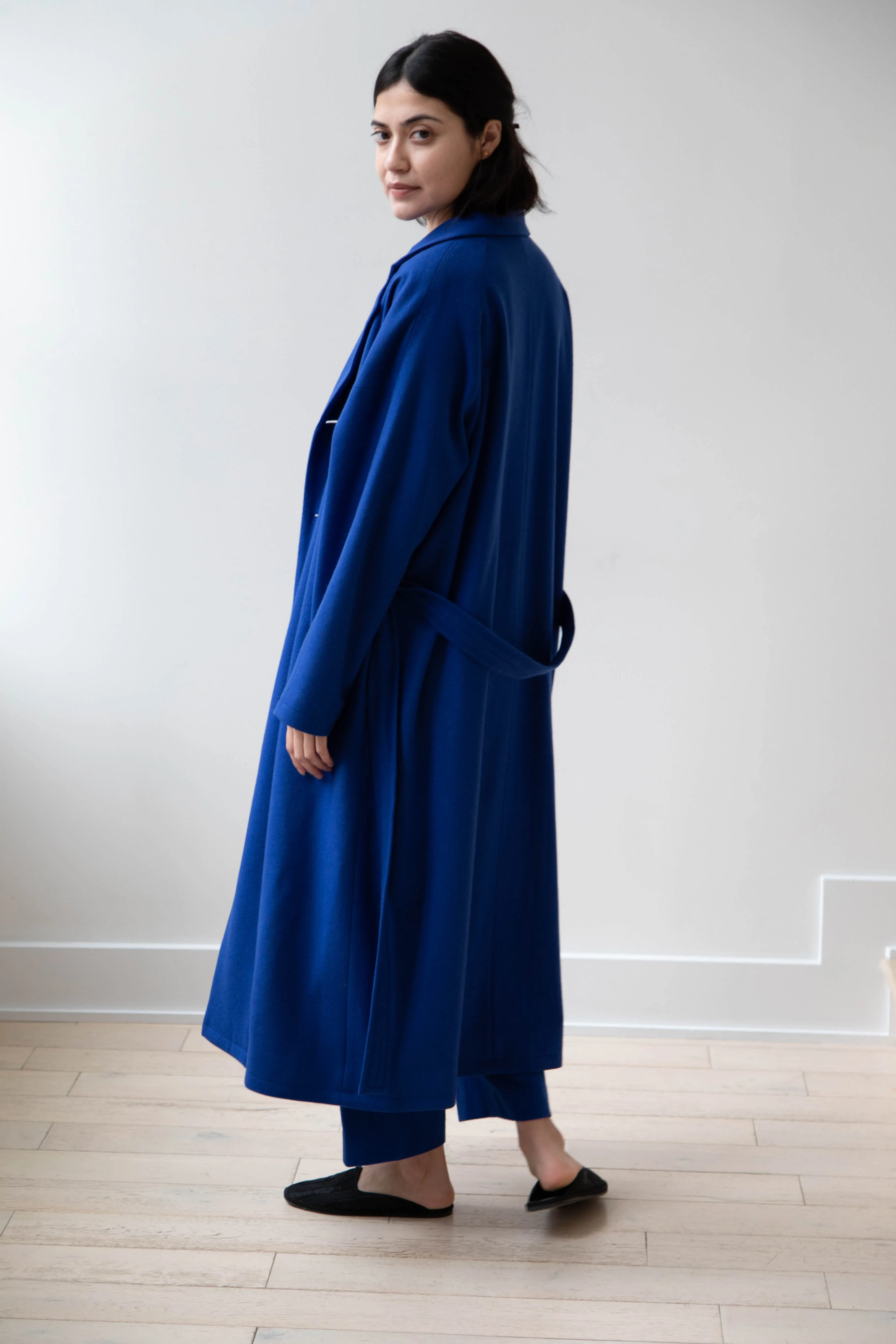 Arts & Science | Drawstring Robe Coat in Blue