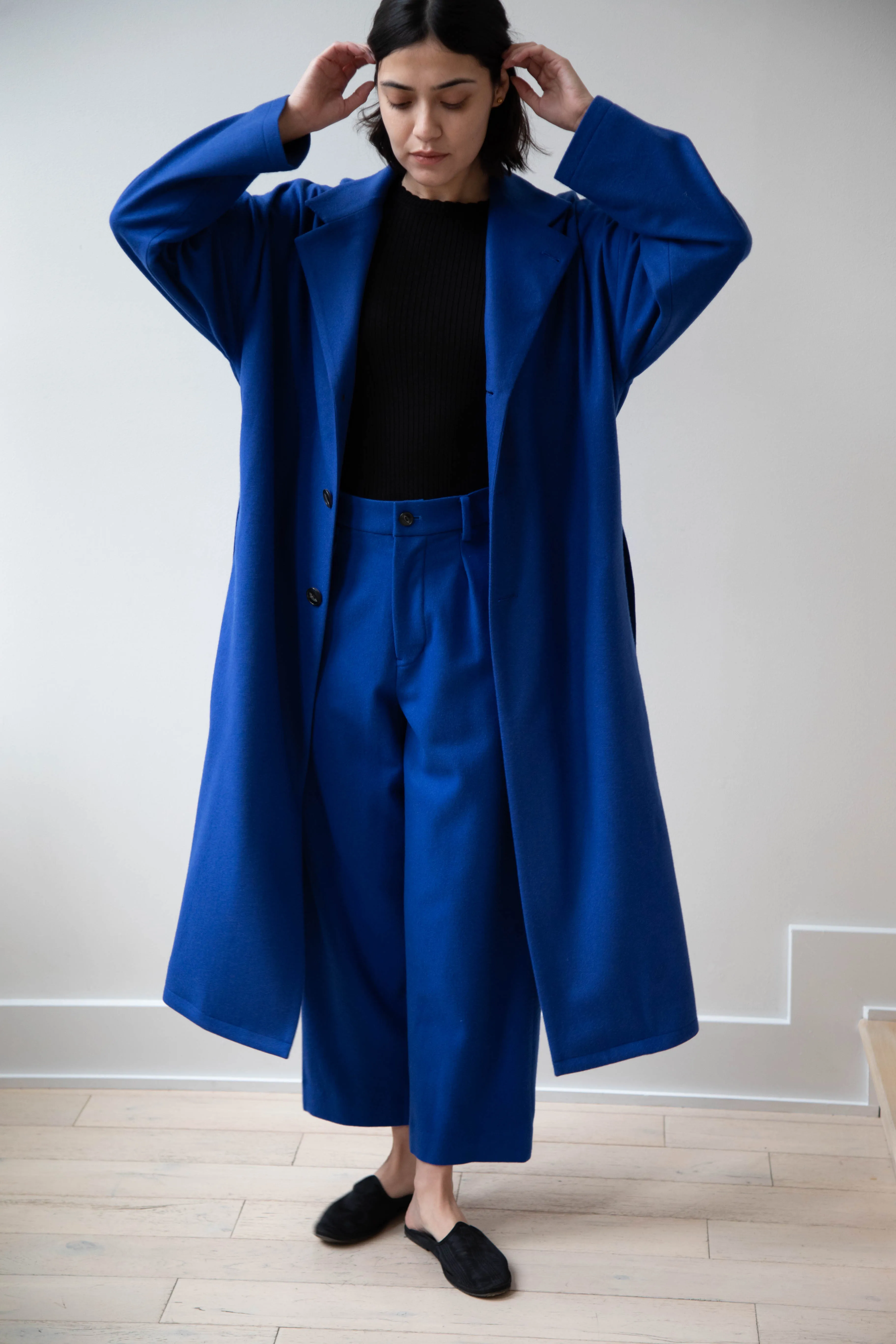 Arts & Science | Drawstring Robe Coat in Blue