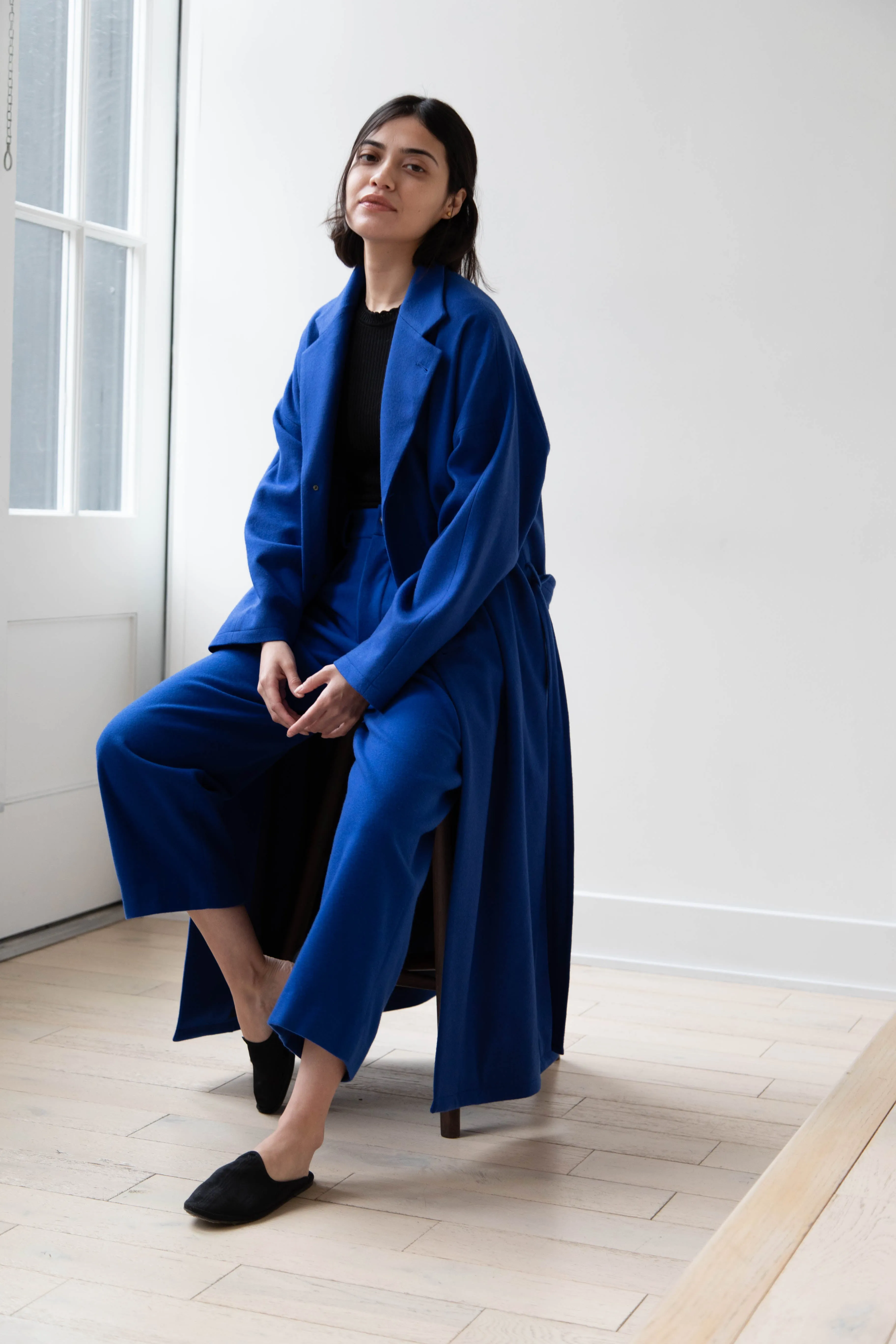 Arts & Science | Drawstring Robe Coat in Blue