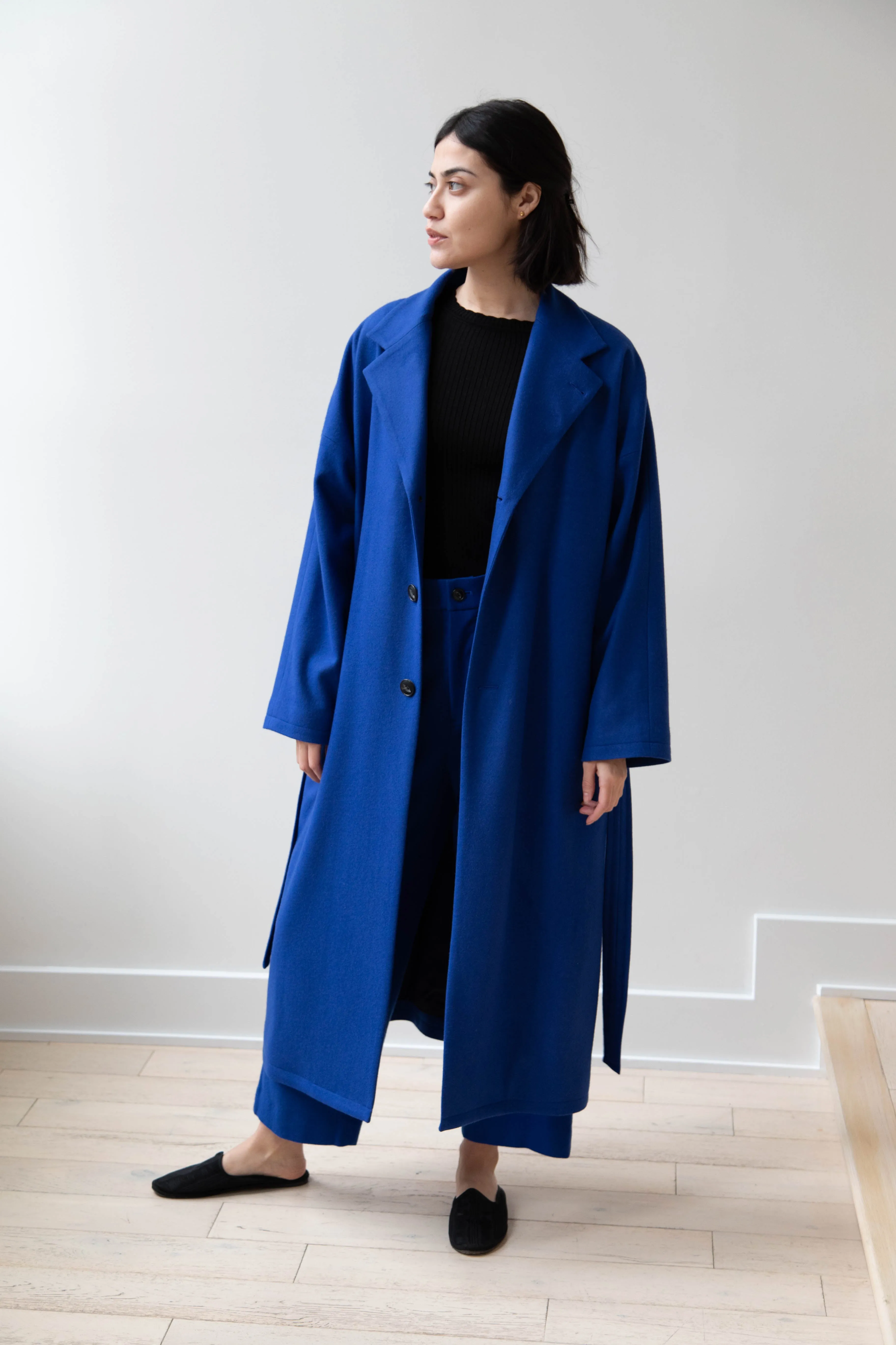 Arts & Science | Drawstring Robe Coat in Blue