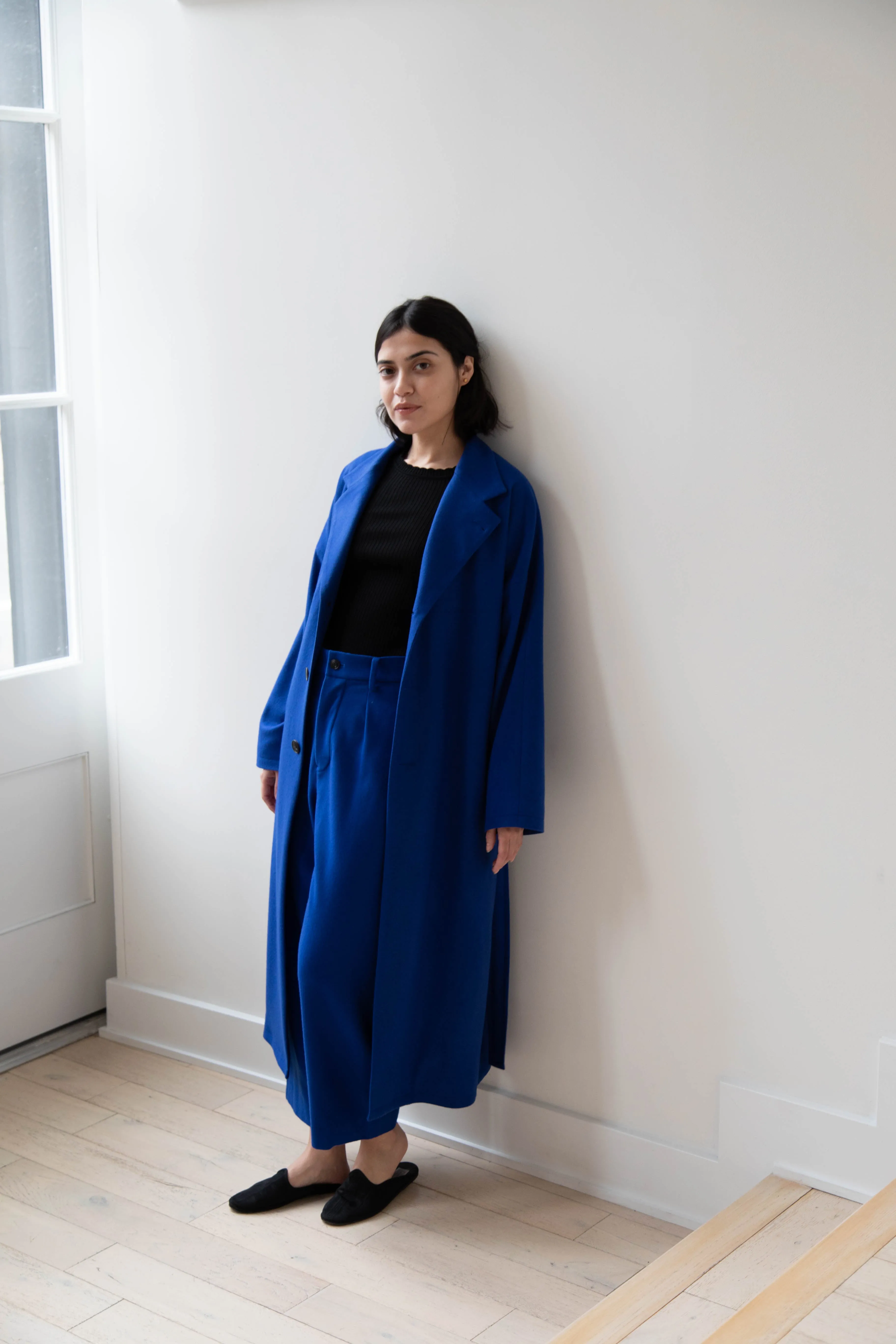 Arts & Science | Drawstring Robe Coat in Blue