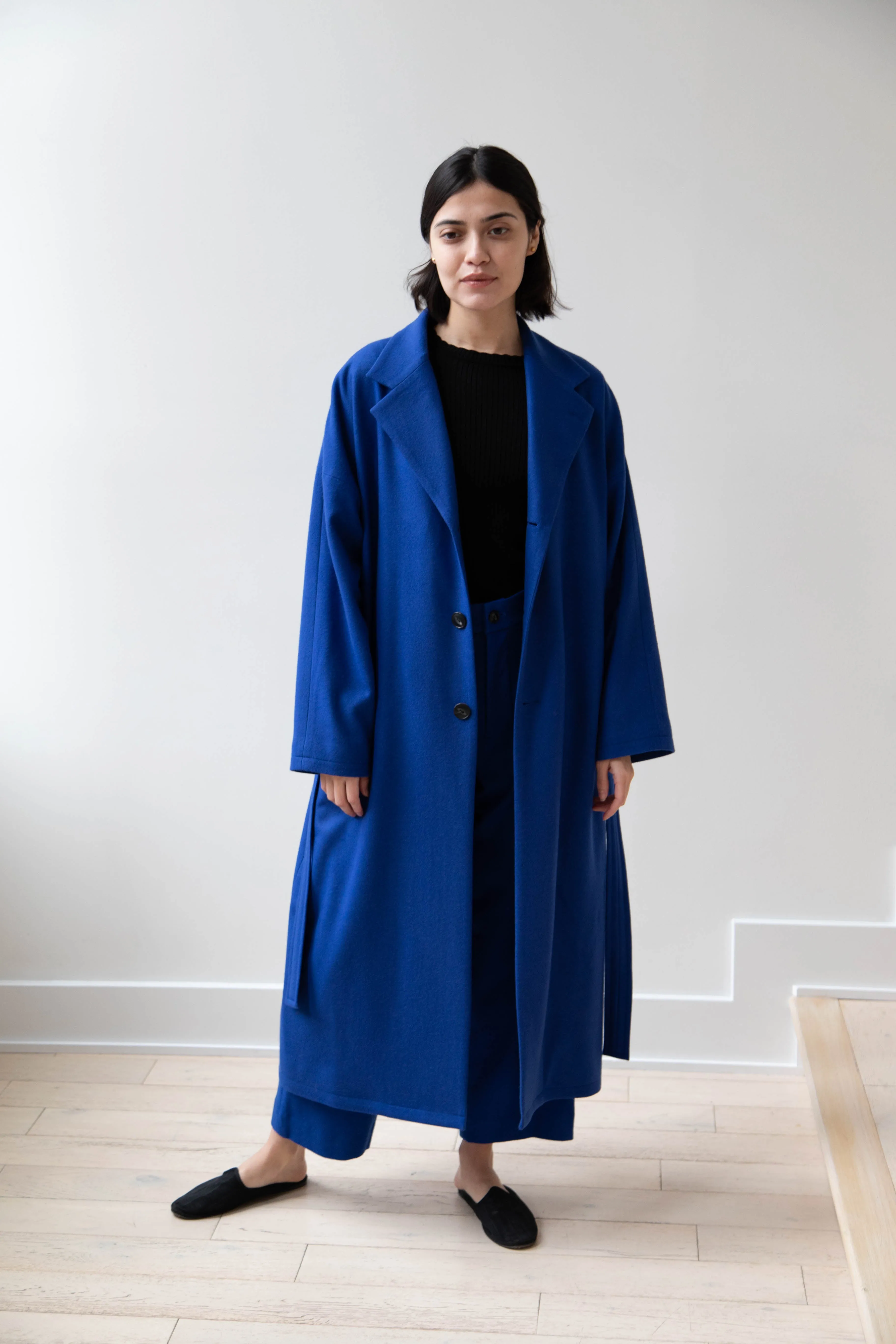 Arts & Science | Drawstring Robe Coat in Blue