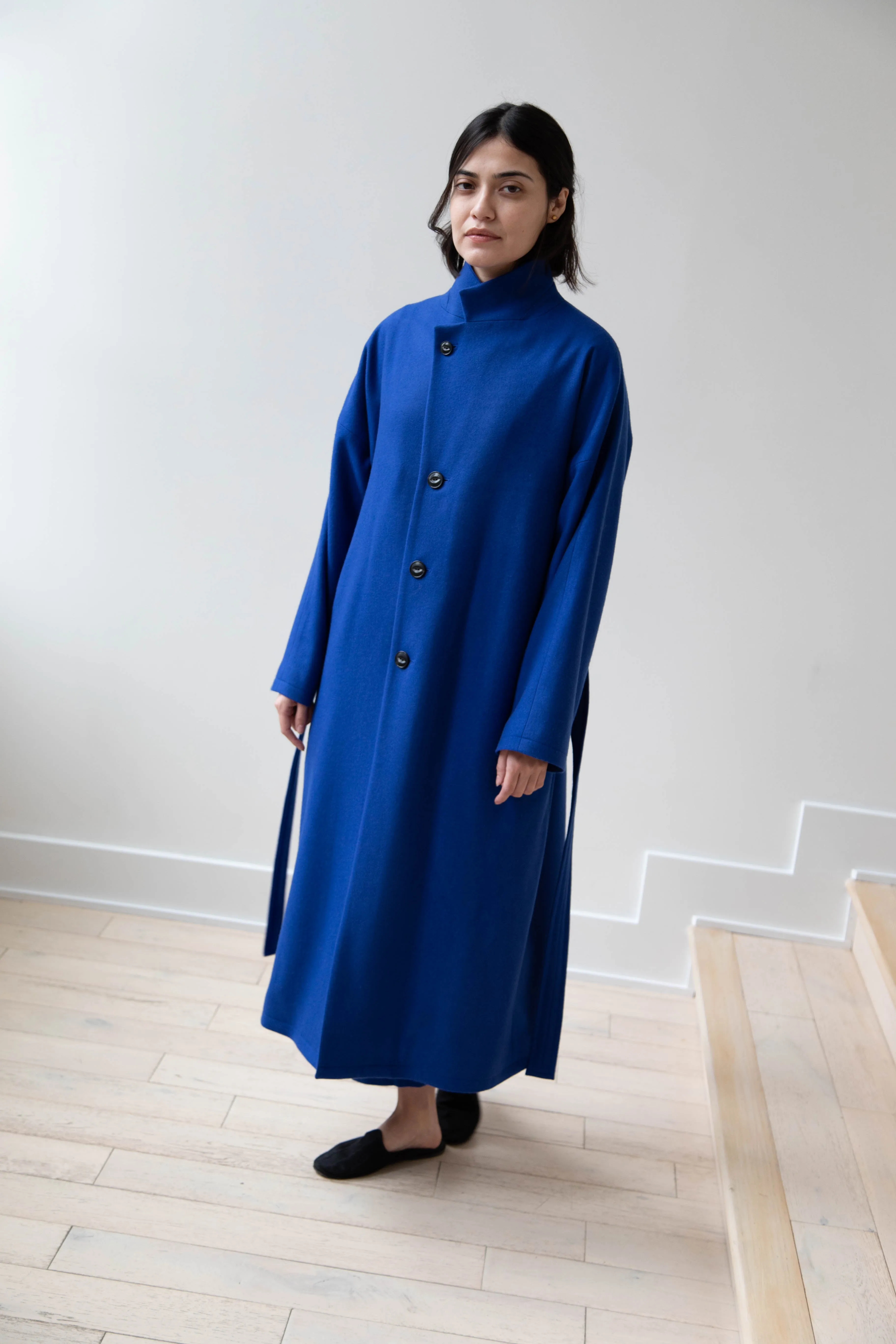 Arts & Science | Drawstring Robe Coat in Blue