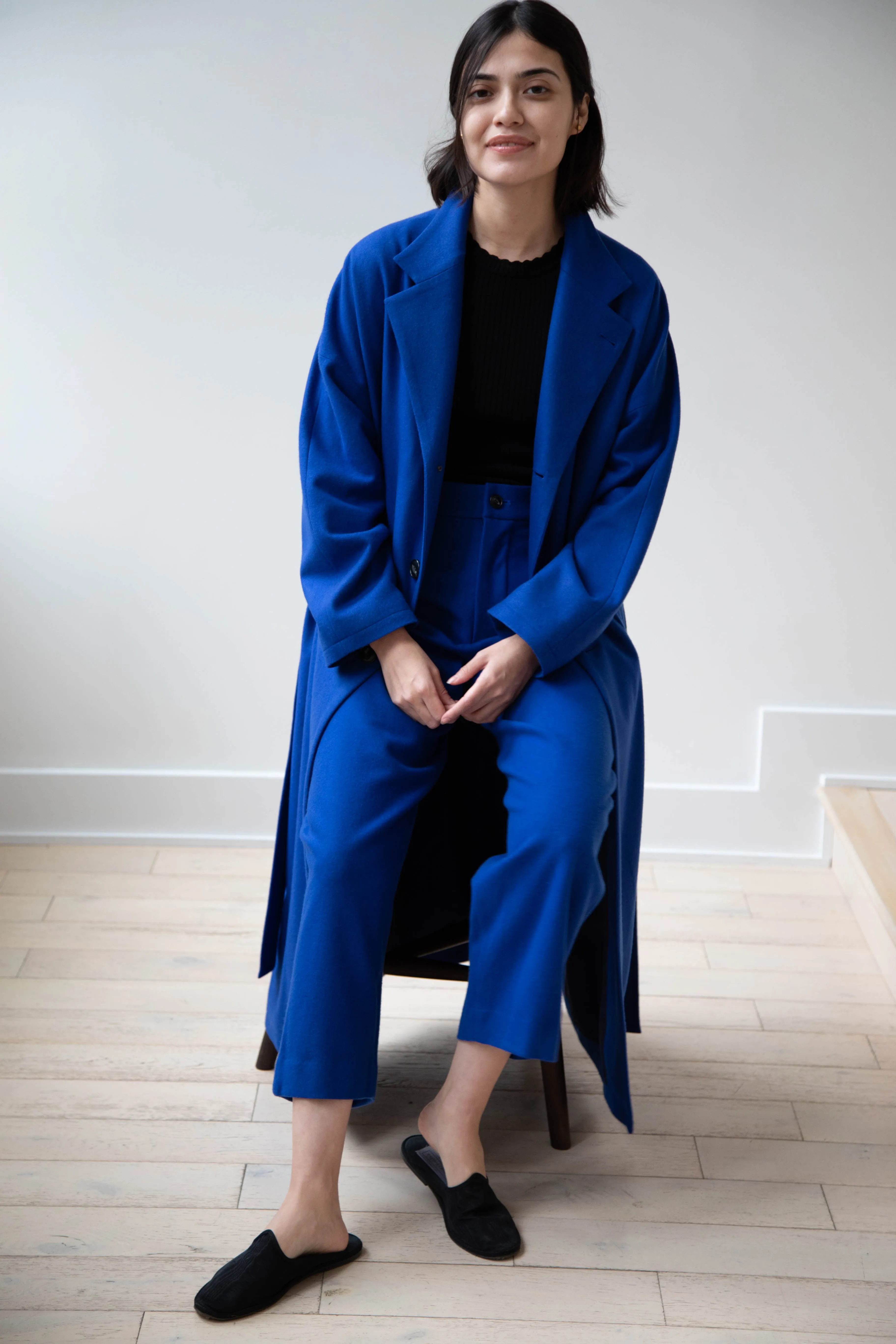 Arts & Science | Drawstring Robe Coat in Blue