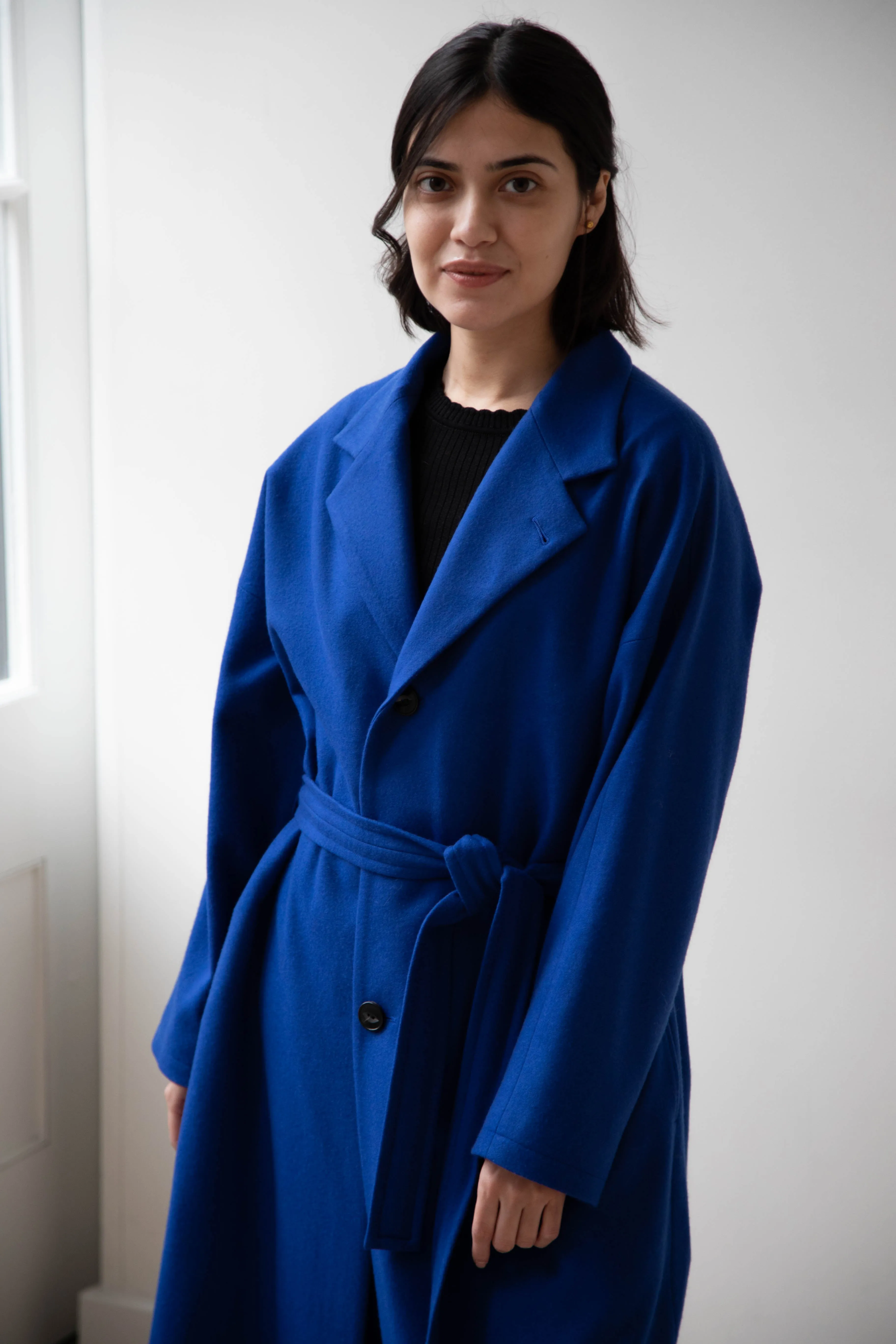 Arts & Science | Drawstring Robe Coat in Blue