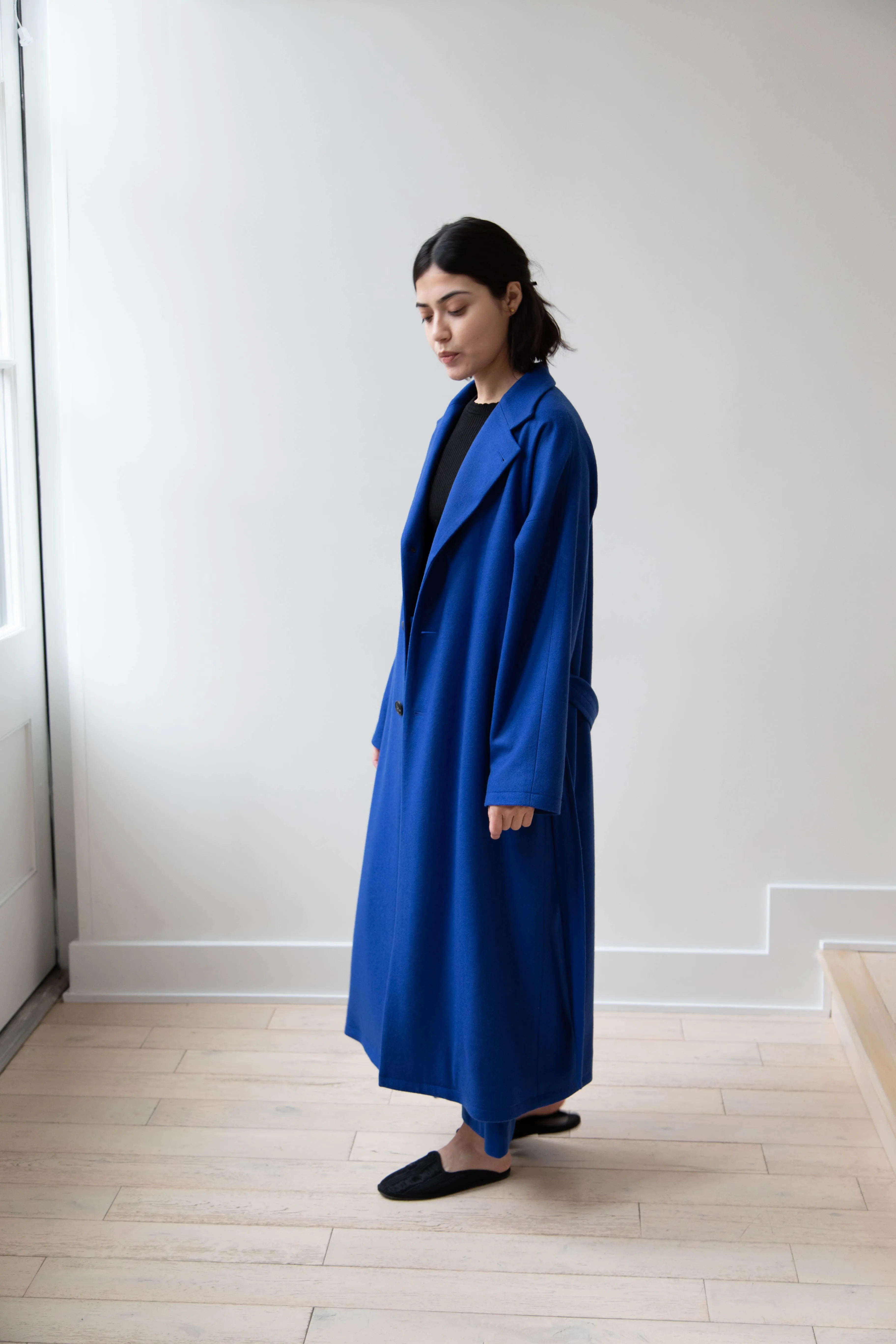 Arts & Science | Drawstring Robe Coat in Blue