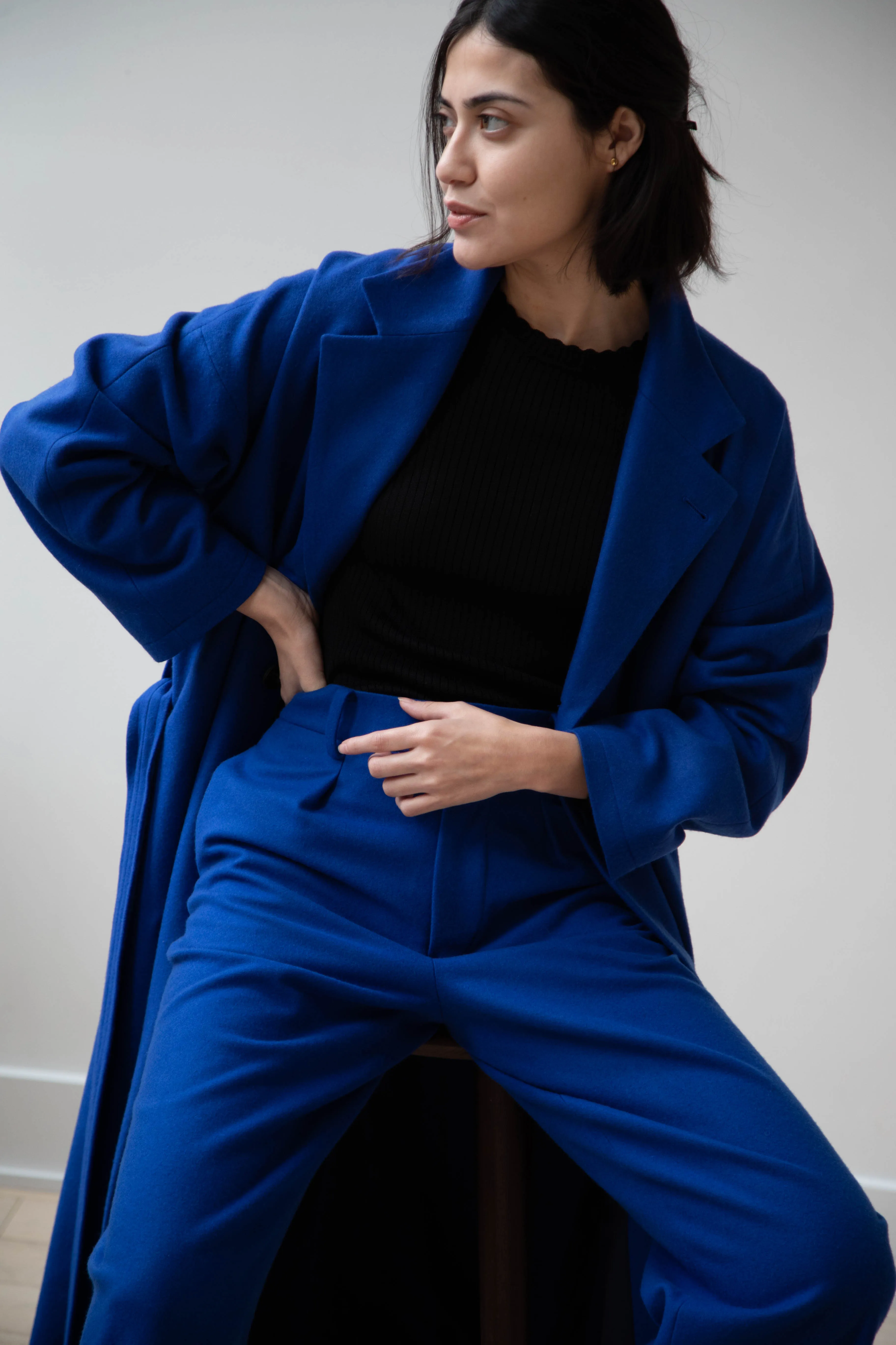 Arts & Science | Drawstring Robe Coat in Blue