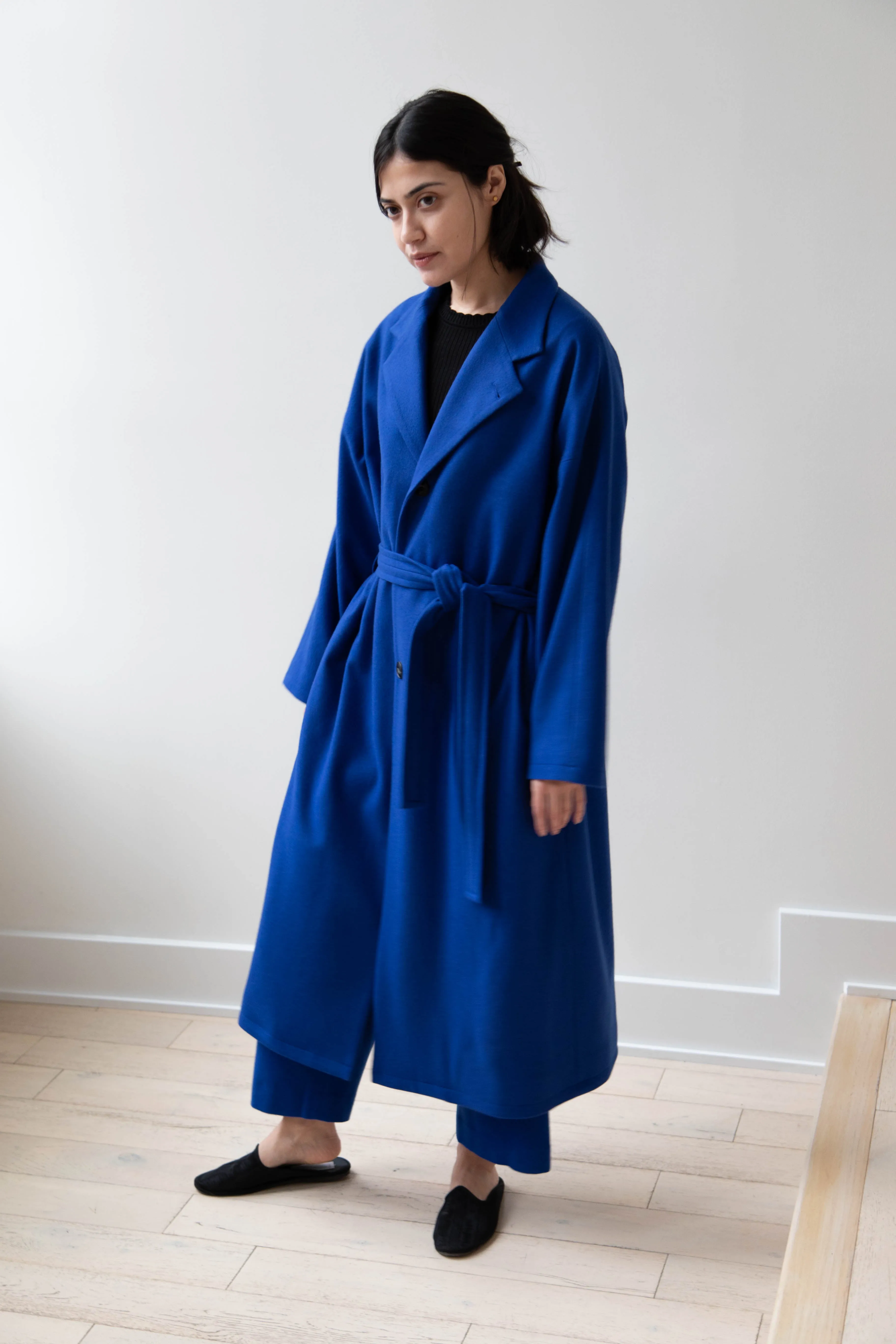 Arts & Science | Drawstring Robe Coat in Blue