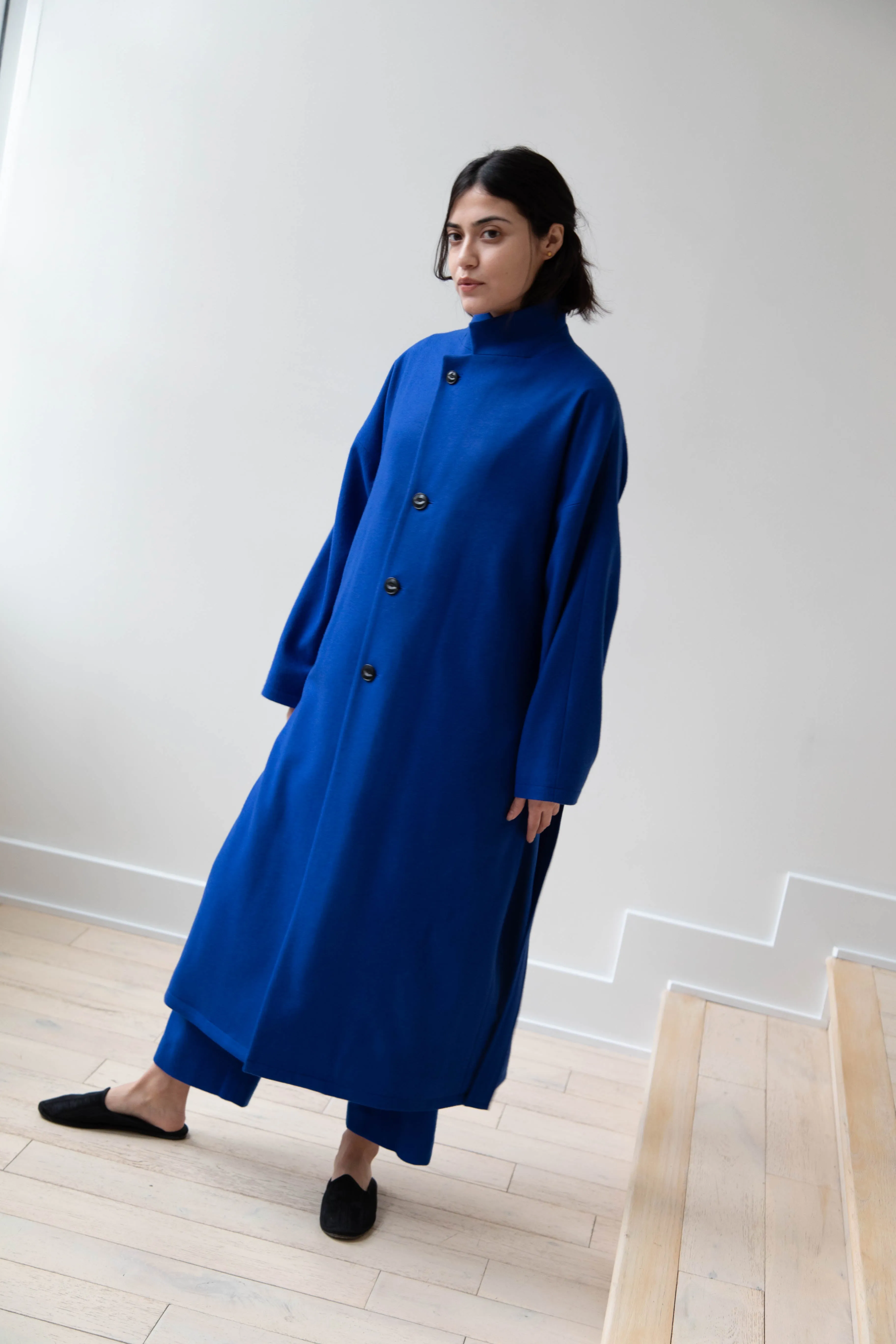 Arts & Science | Drawstring Robe Coat in Blue