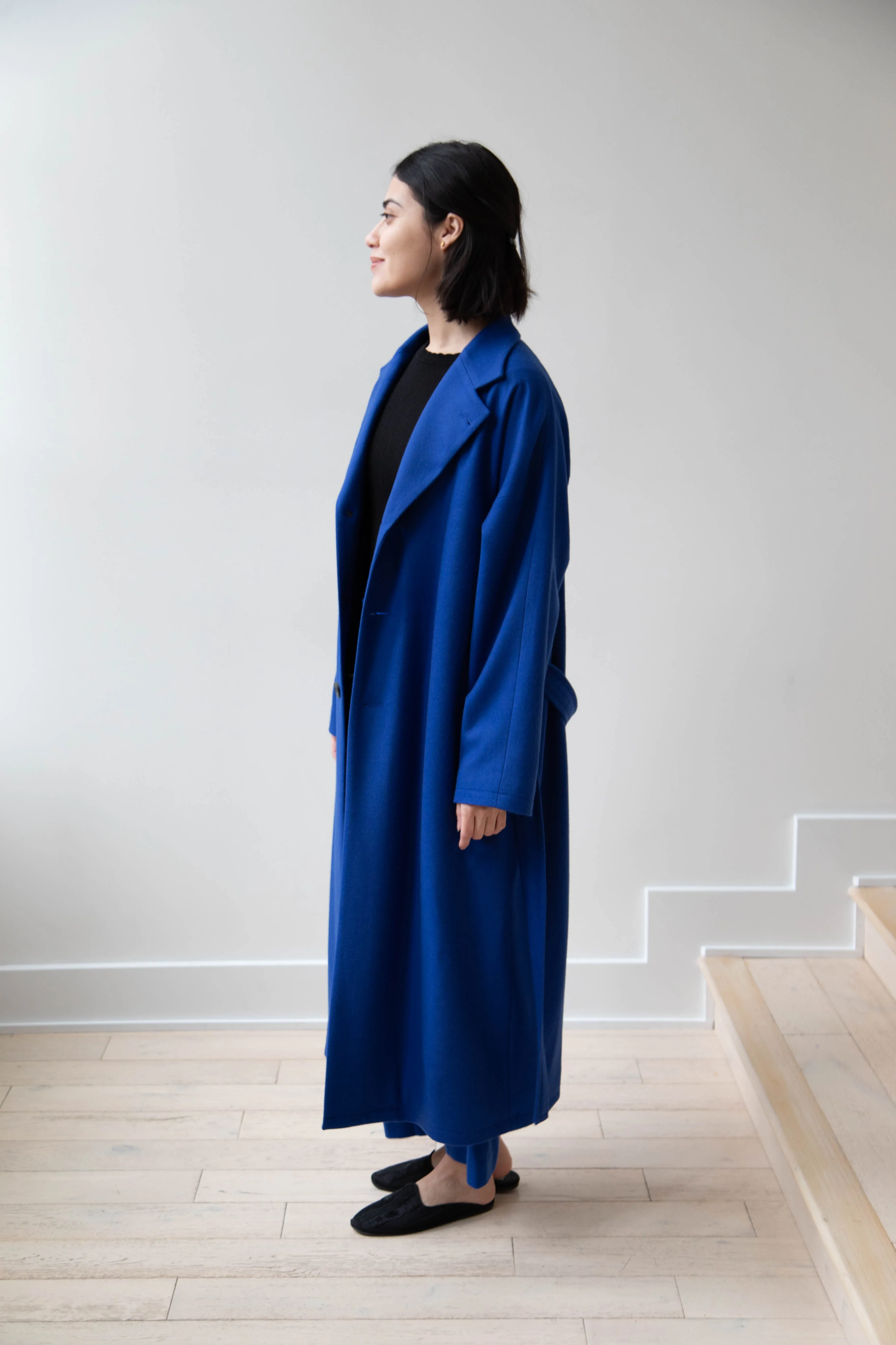 Arts & Science | Drawstring Robe Coat in Blue