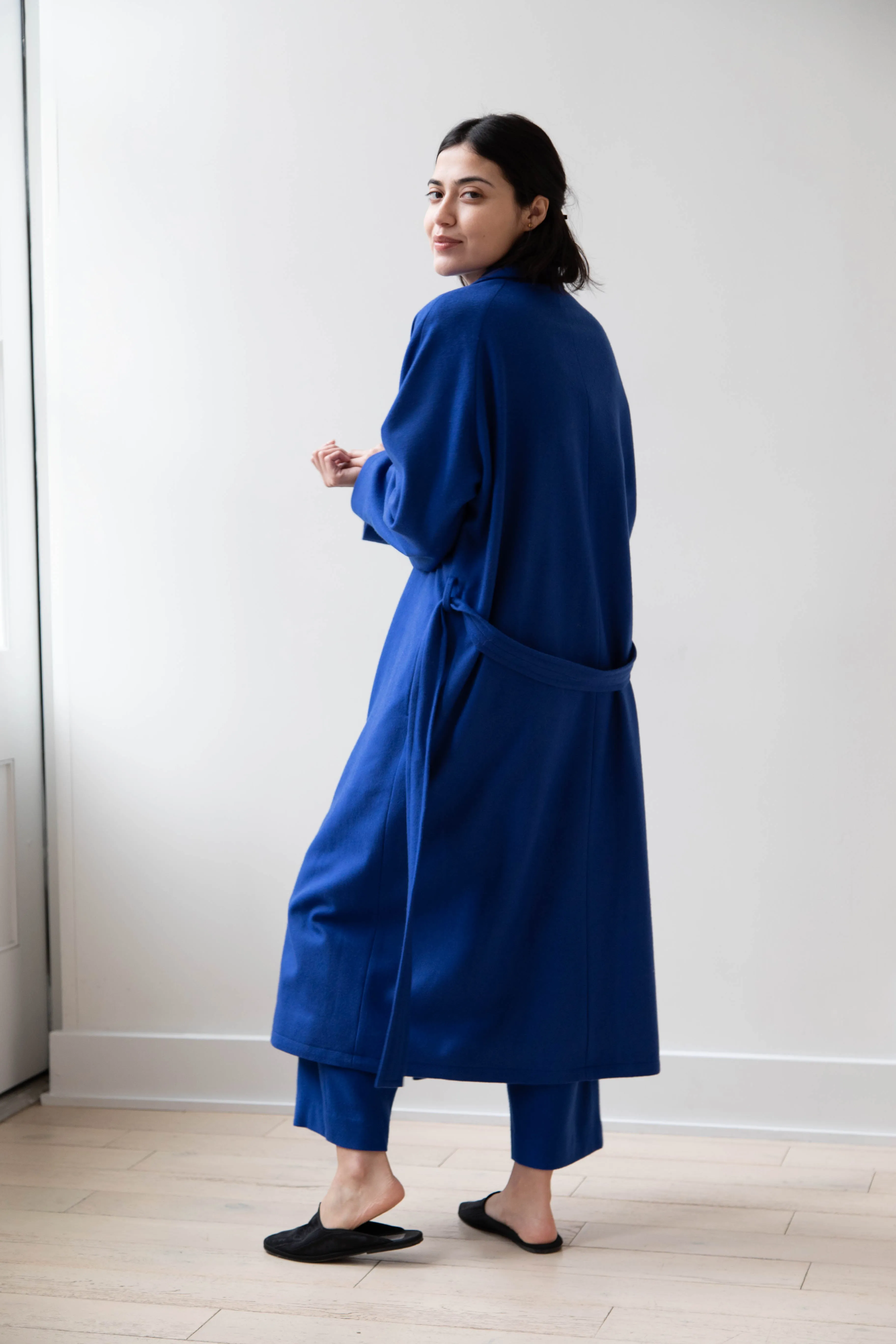 Arts & Science | Drawstring Robe Coat in Blue