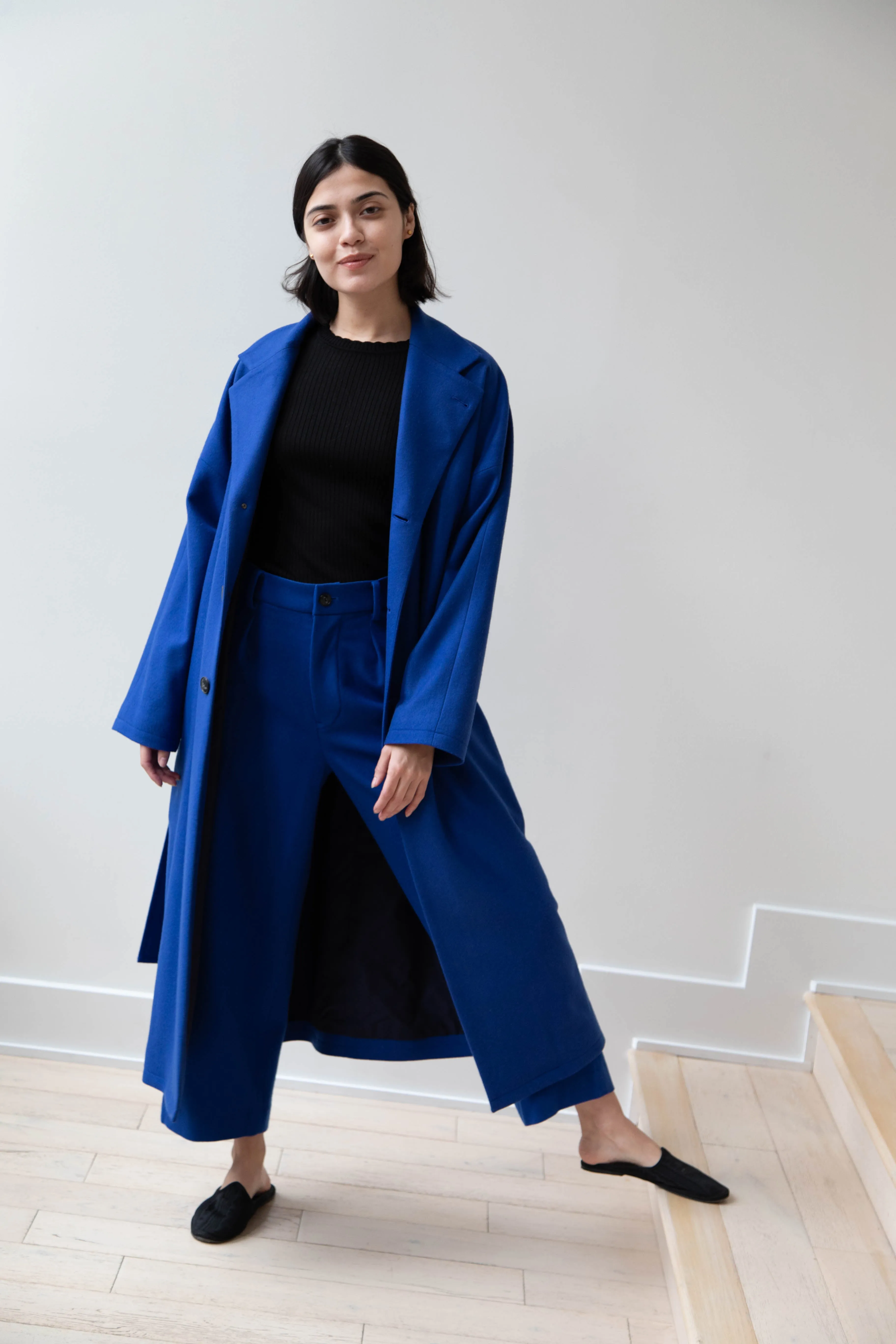 Arts & Science | Drawstring Robe Coat in Blue