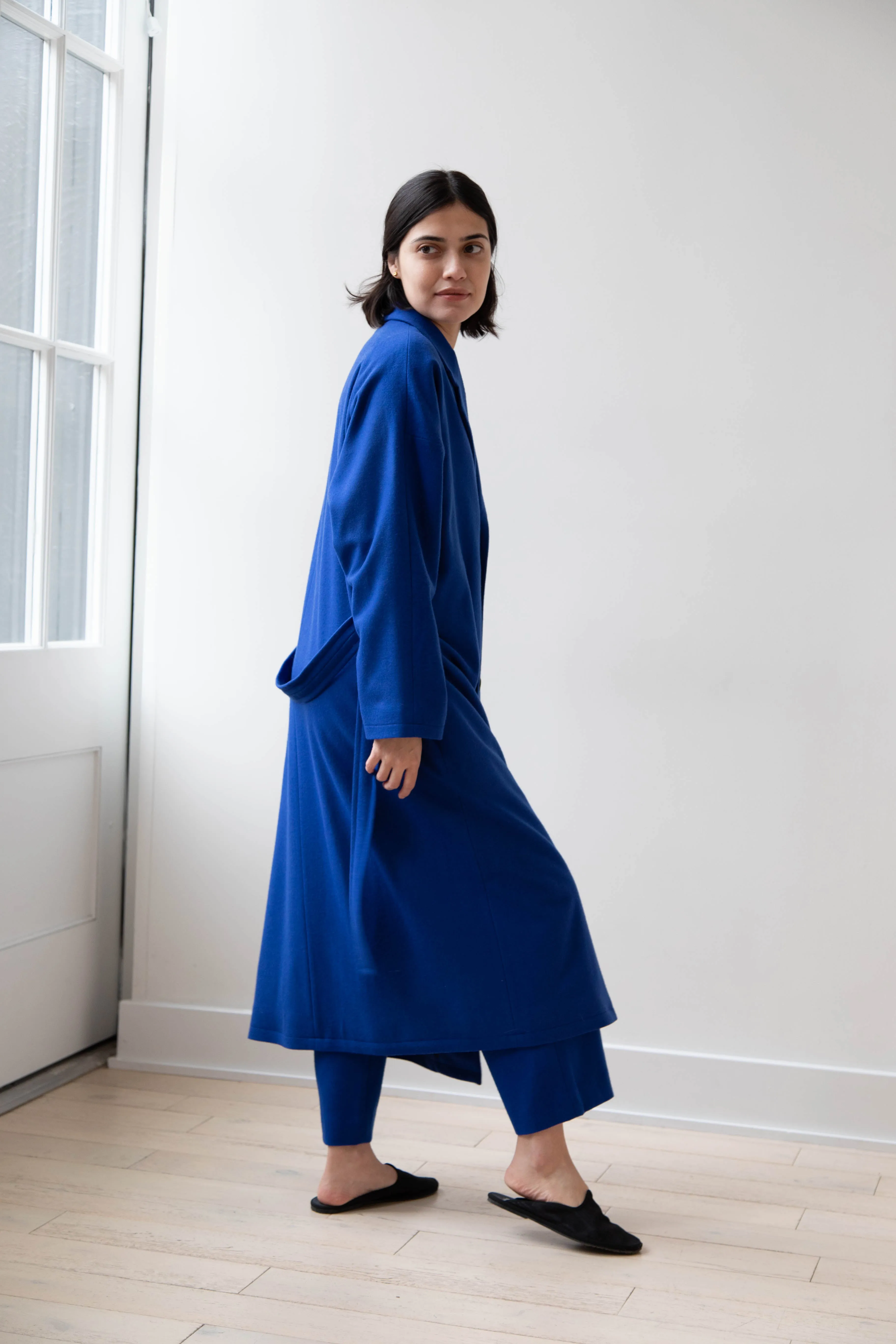 Arts & Science | Drawstring Robe Coat in Blue