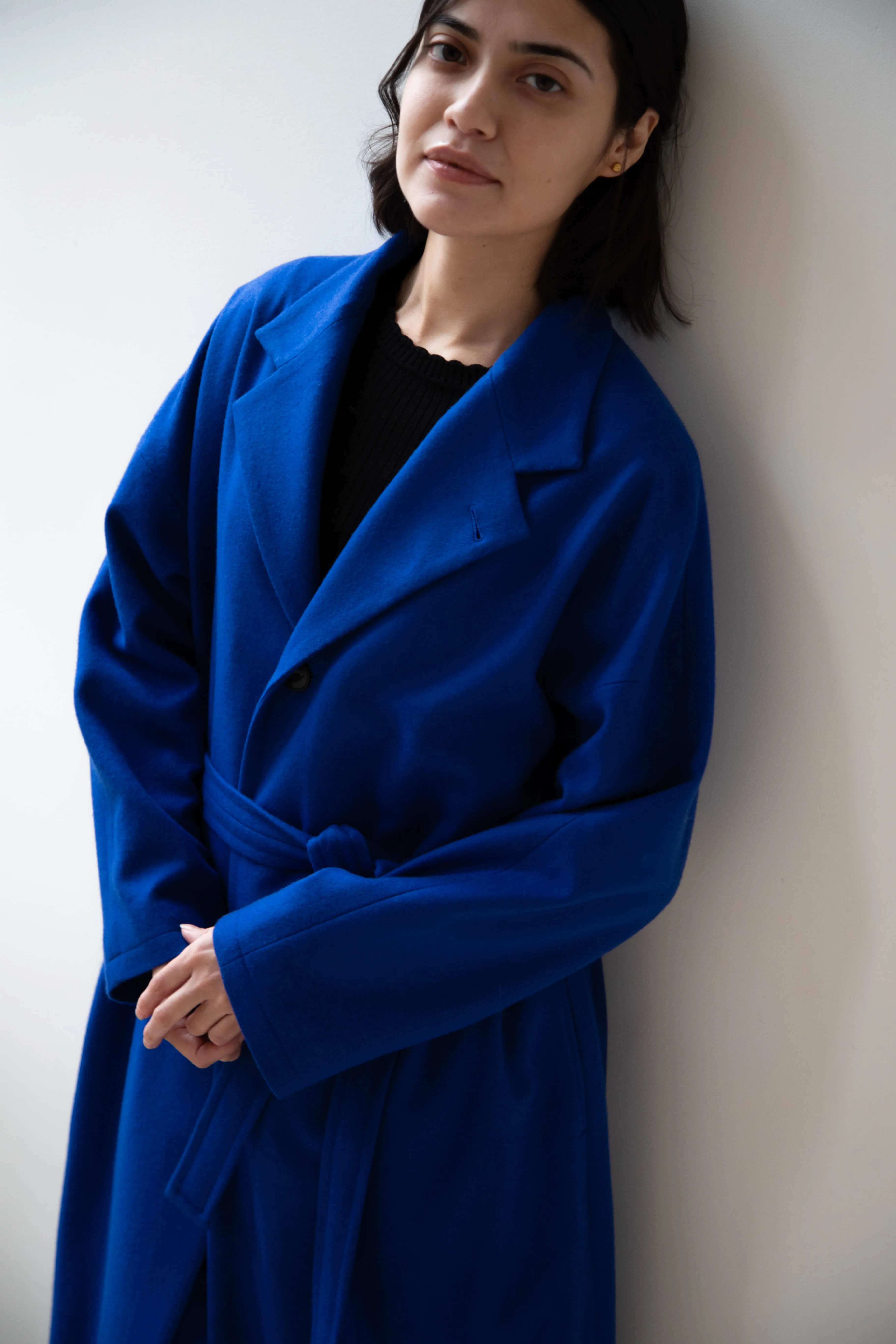 Arts & Science | Drawstring Robe Coat in Blue