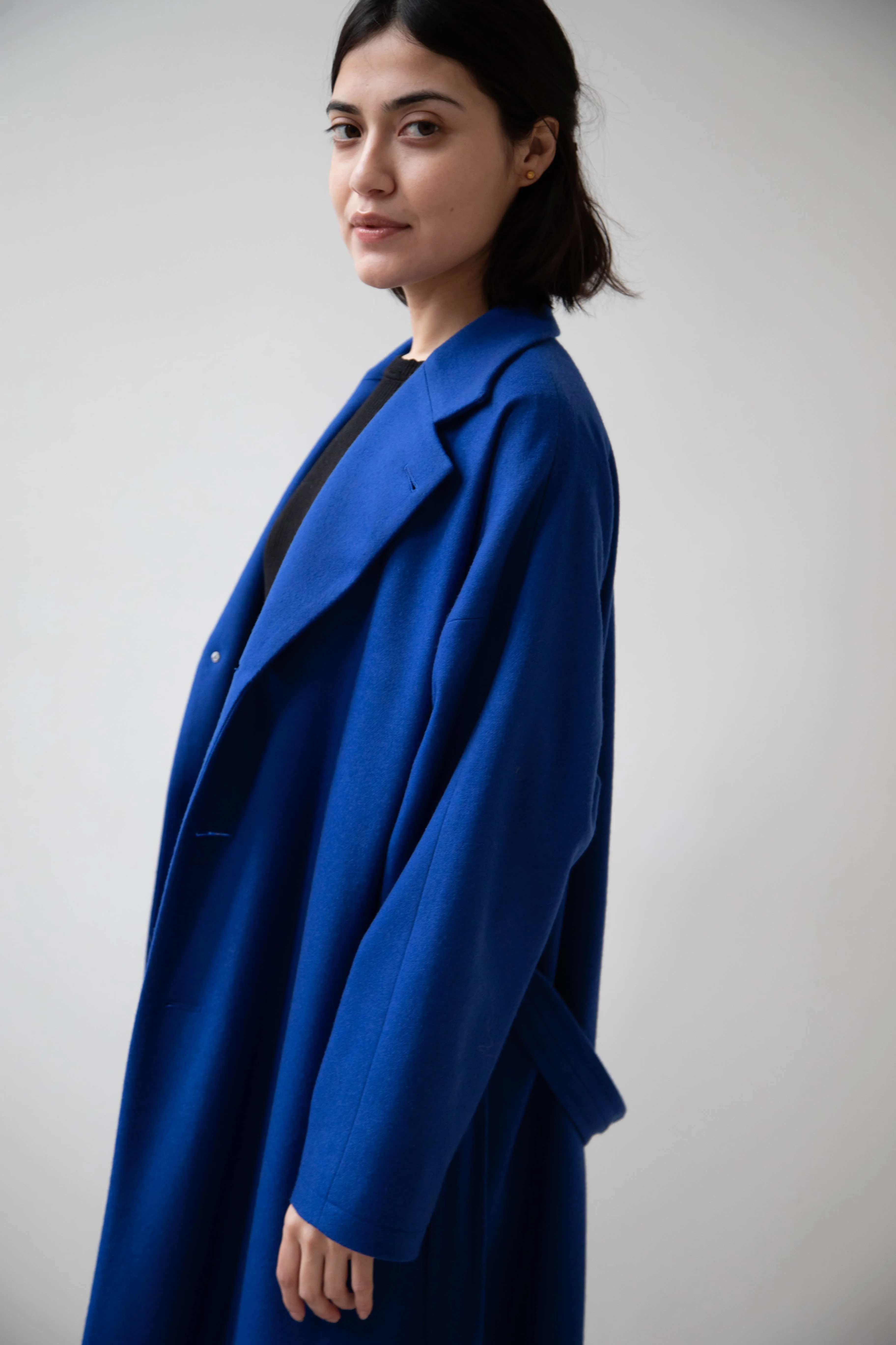 Arts & Science | Drawstring Robe Coat in Blue