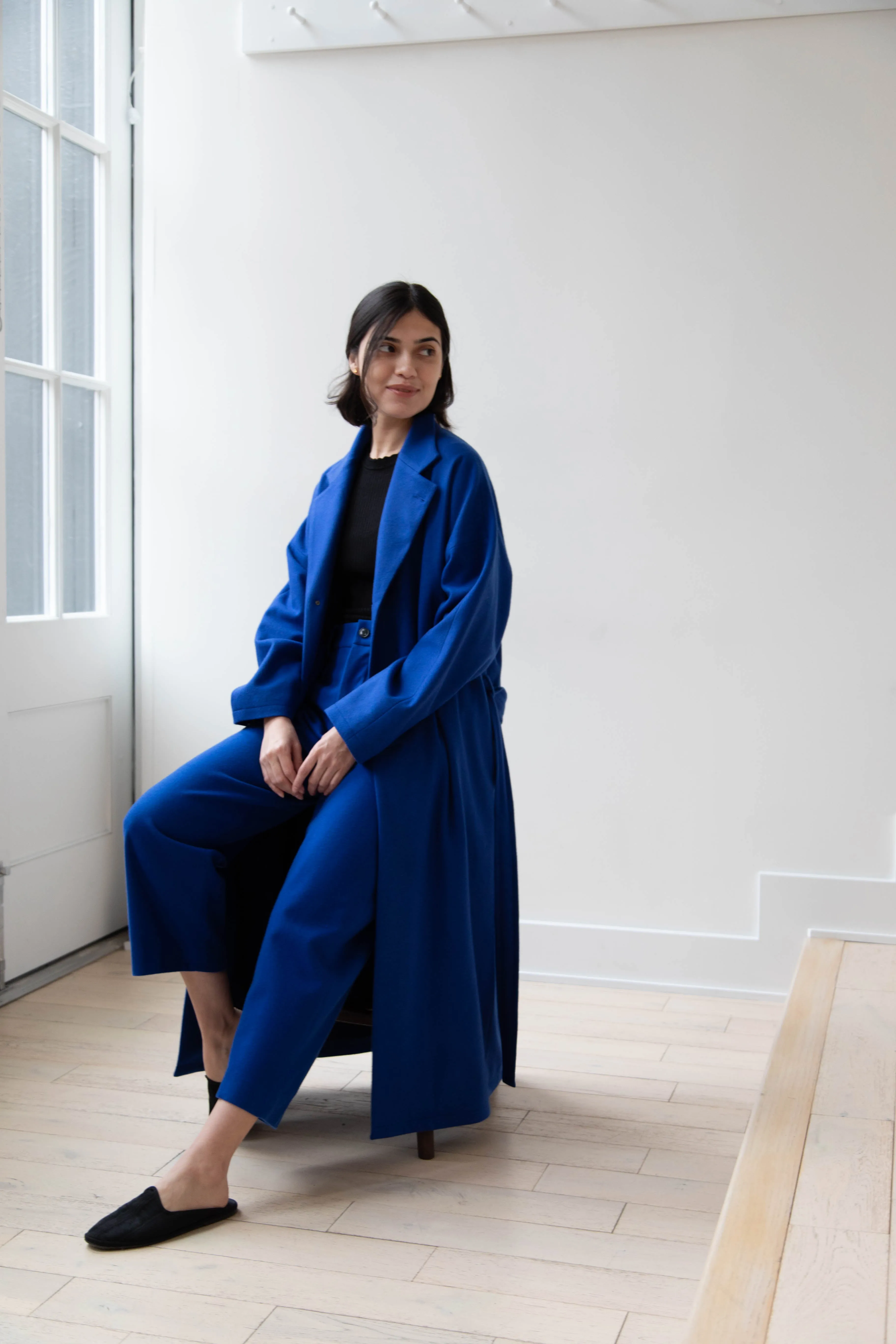 Arts & Science | Drawstring Robe Coat in Blue