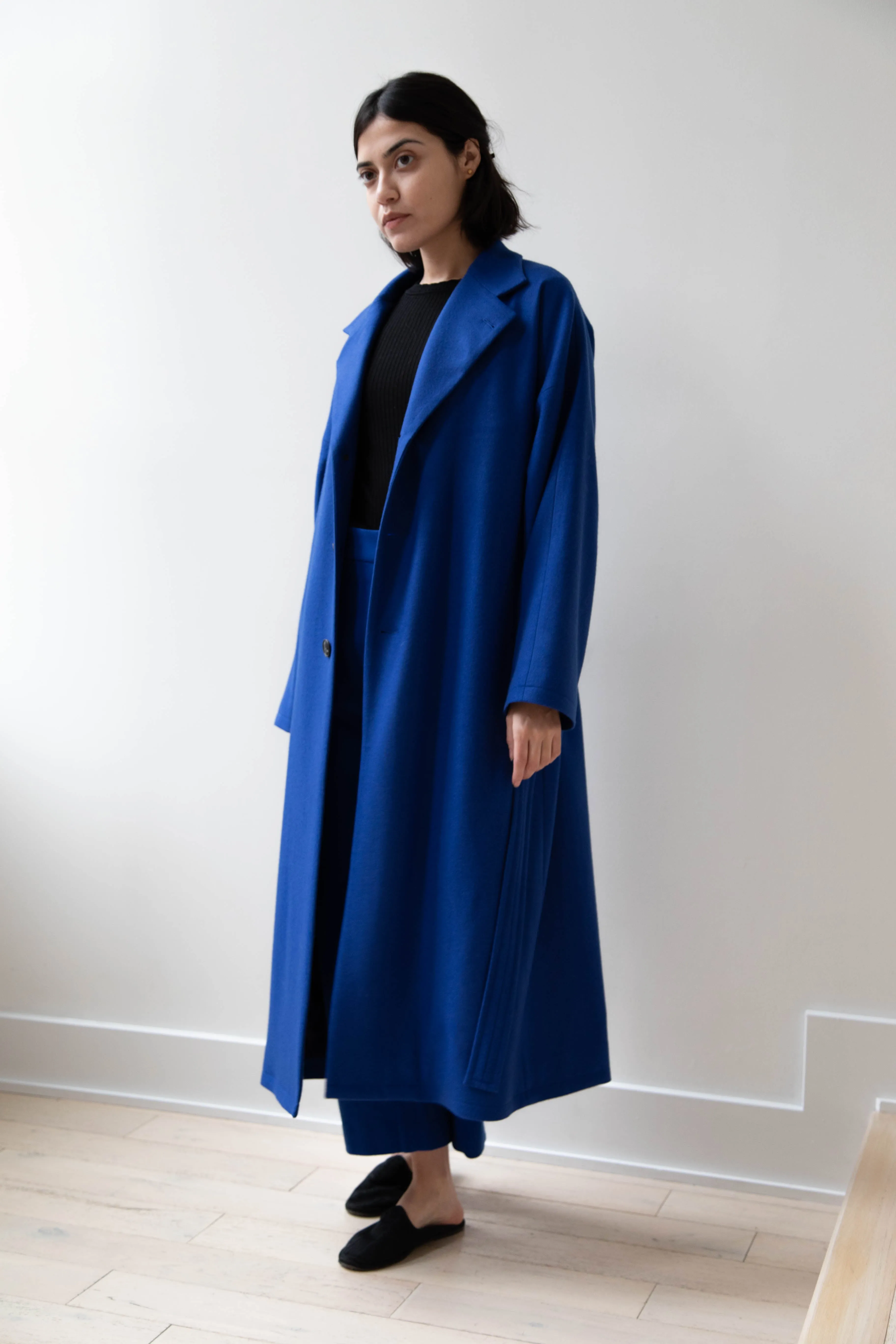 Arts & Science | Drawstring Robe Coat in Blue