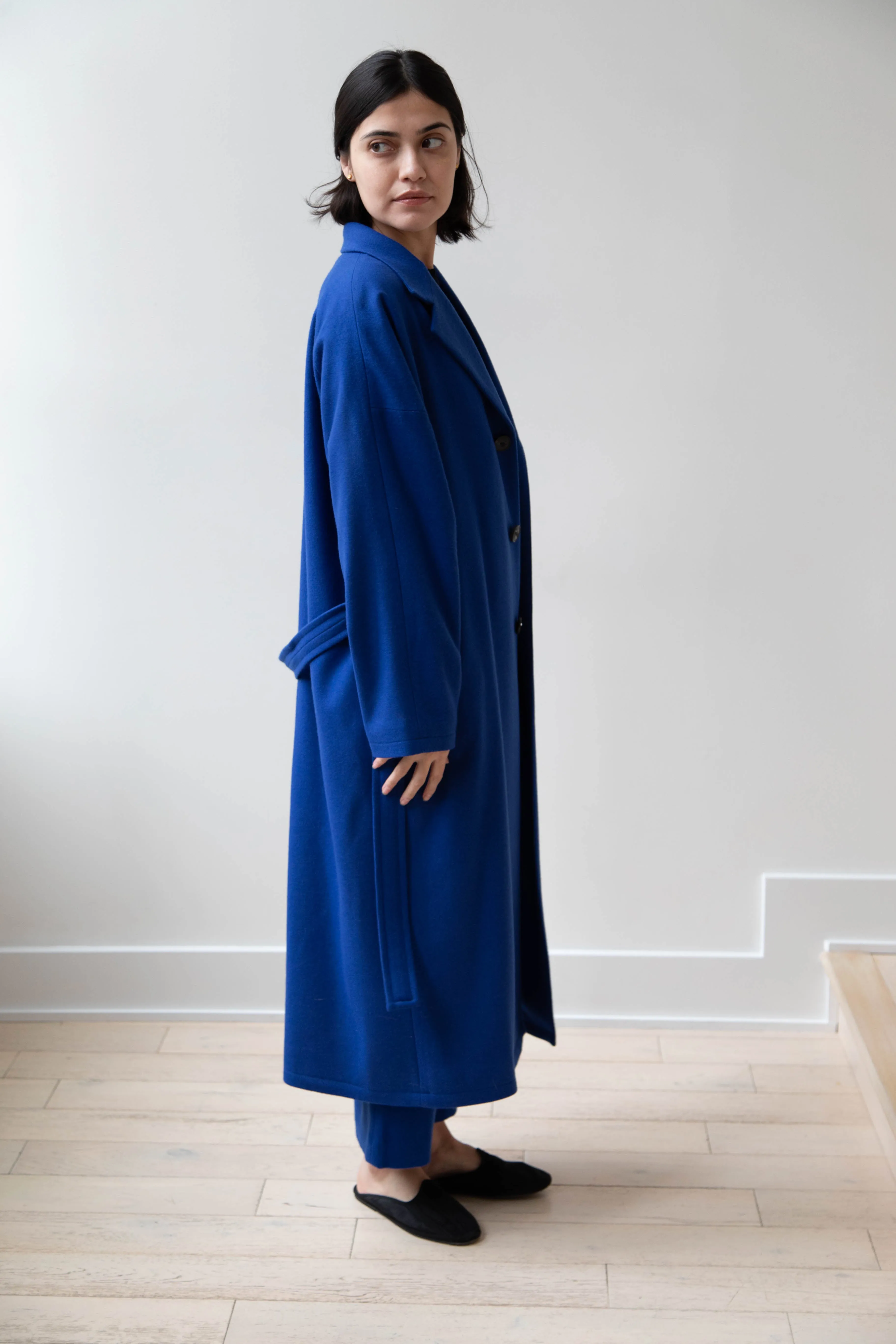 Arts & Science | Drawstring Robe Coat in Blue