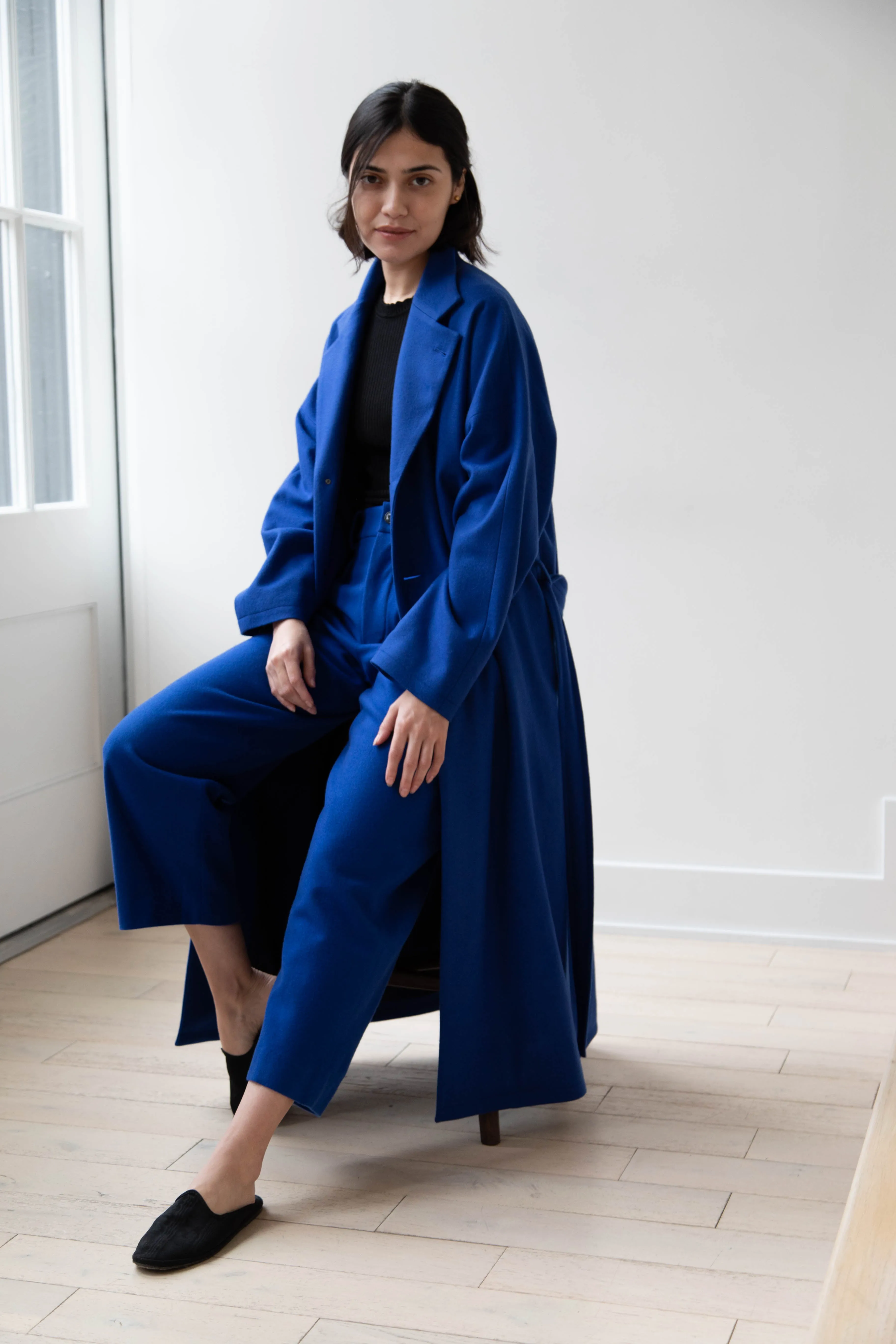 Arts & Science | Drawstring Robe Coat in Blue