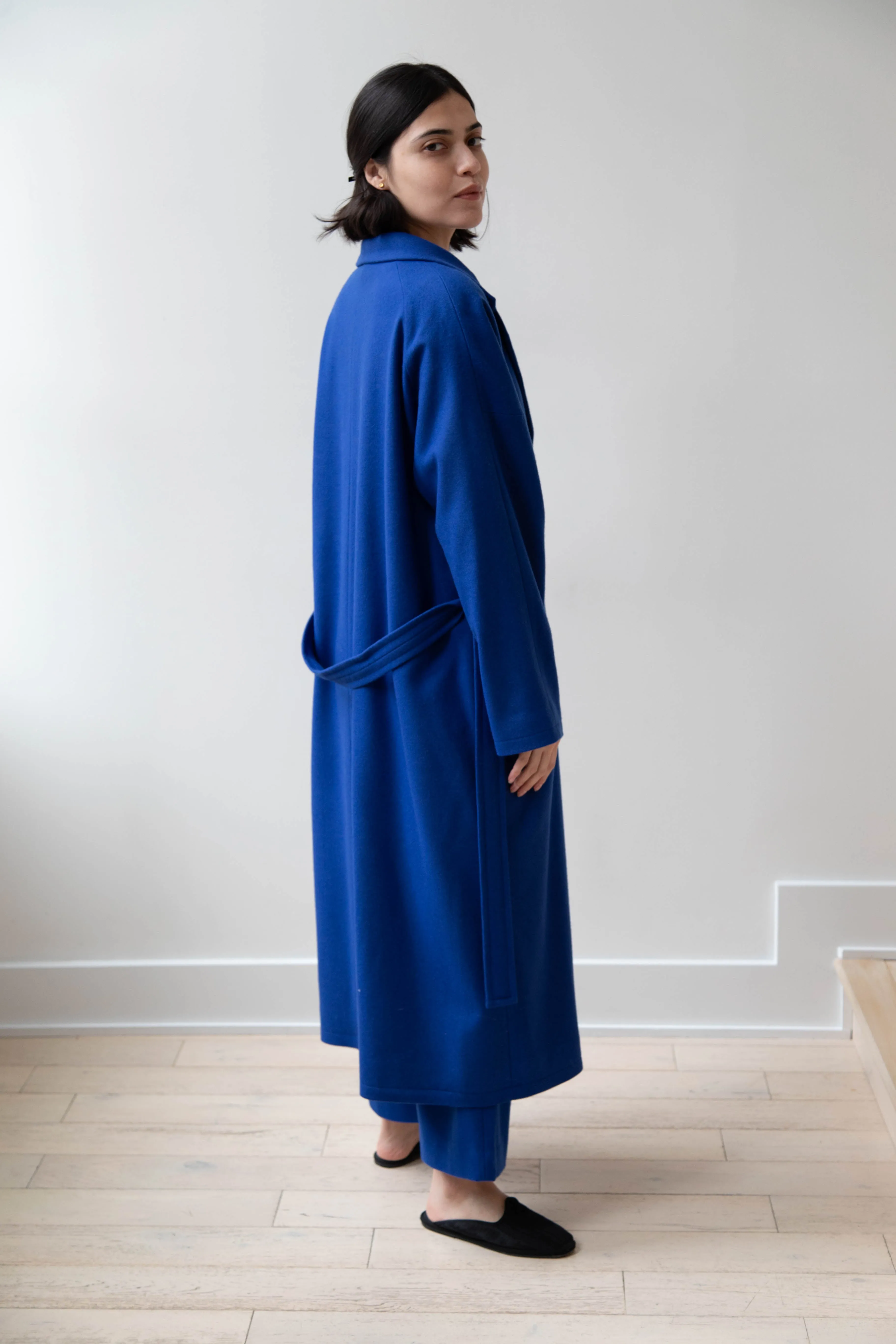 Arts & Science | Drawstring Robe Coat in Blue