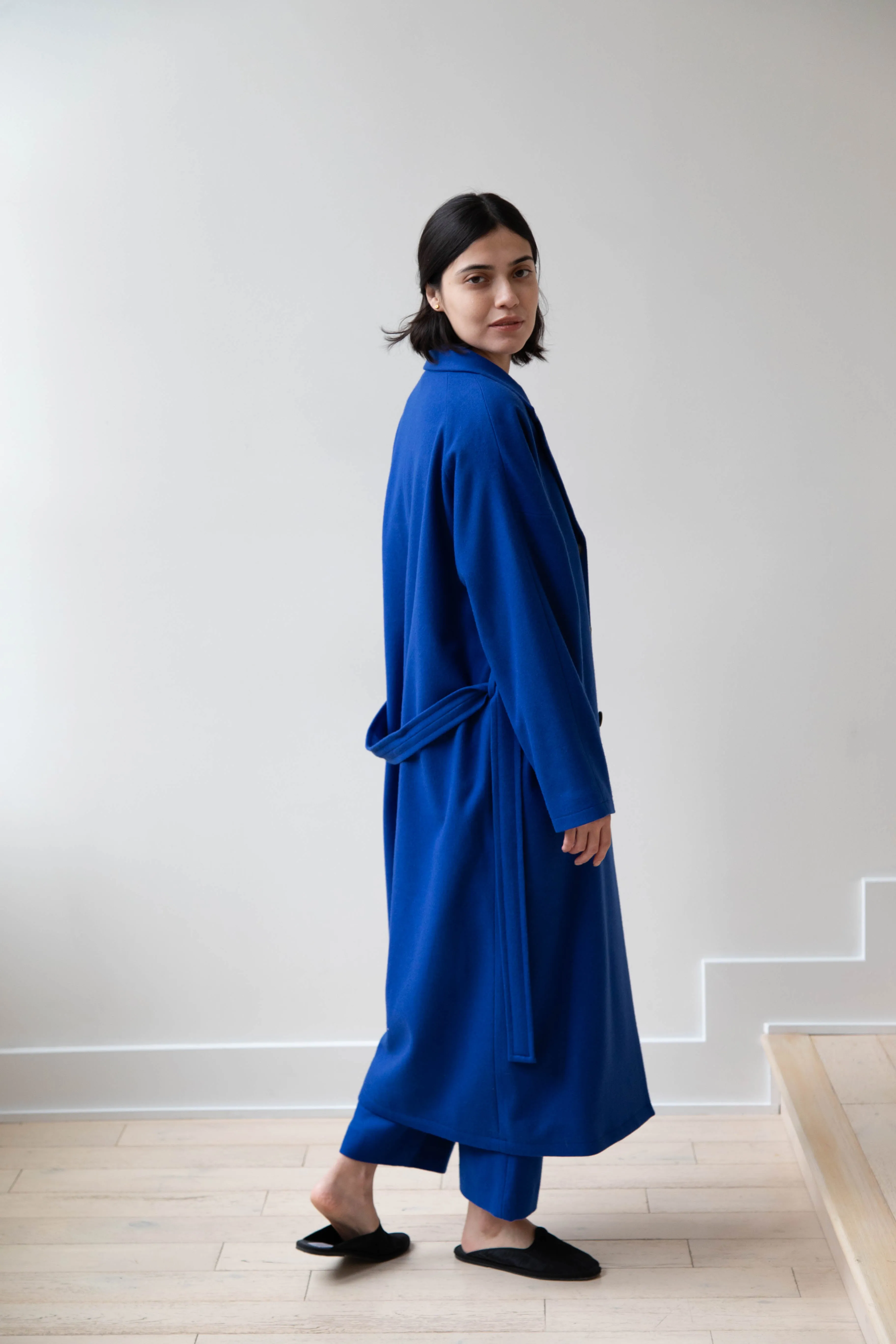 Arts & Science | Drawstring Robe Coat in Blue
