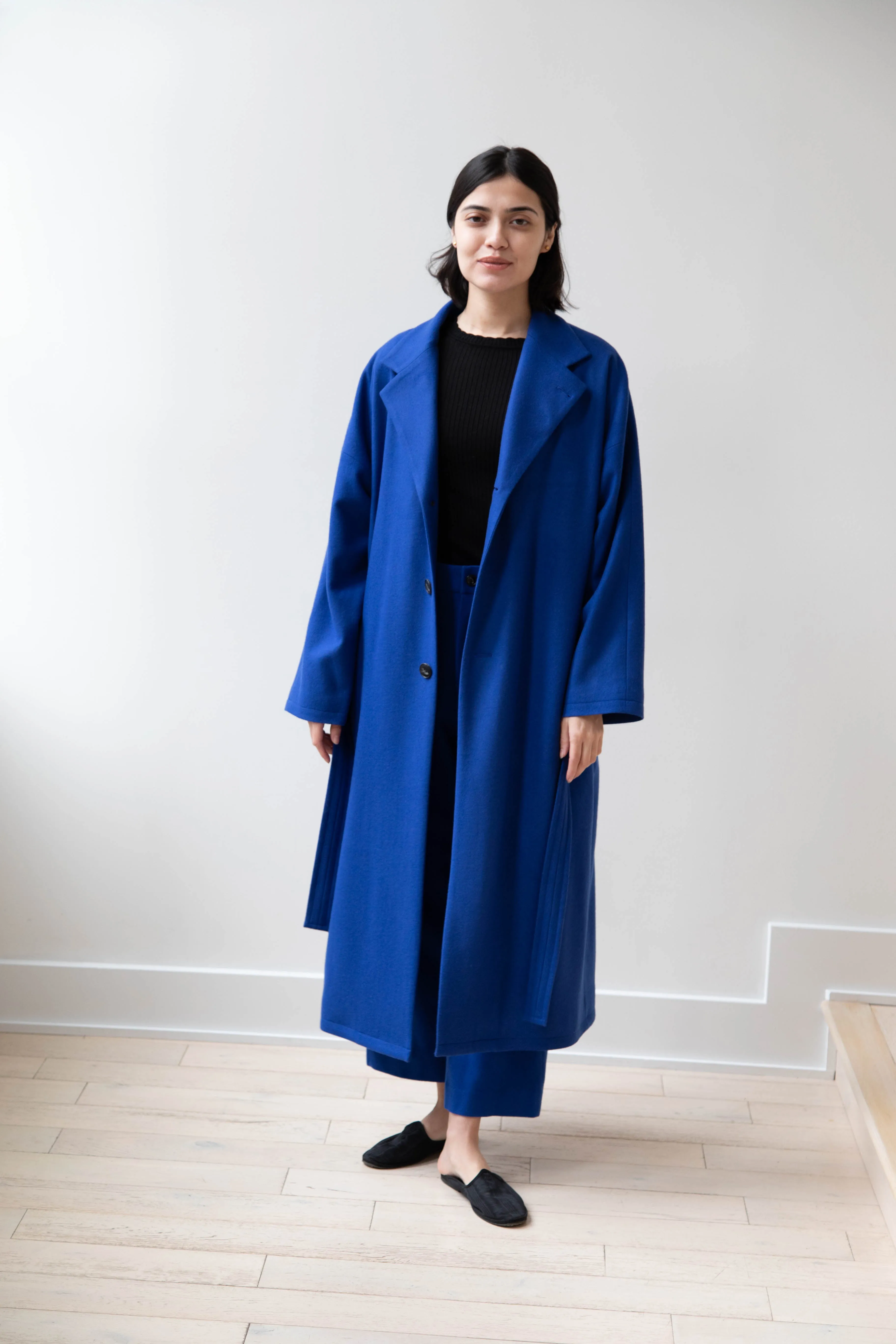 Arts & Science | Drawstring Robe Coat in Blue