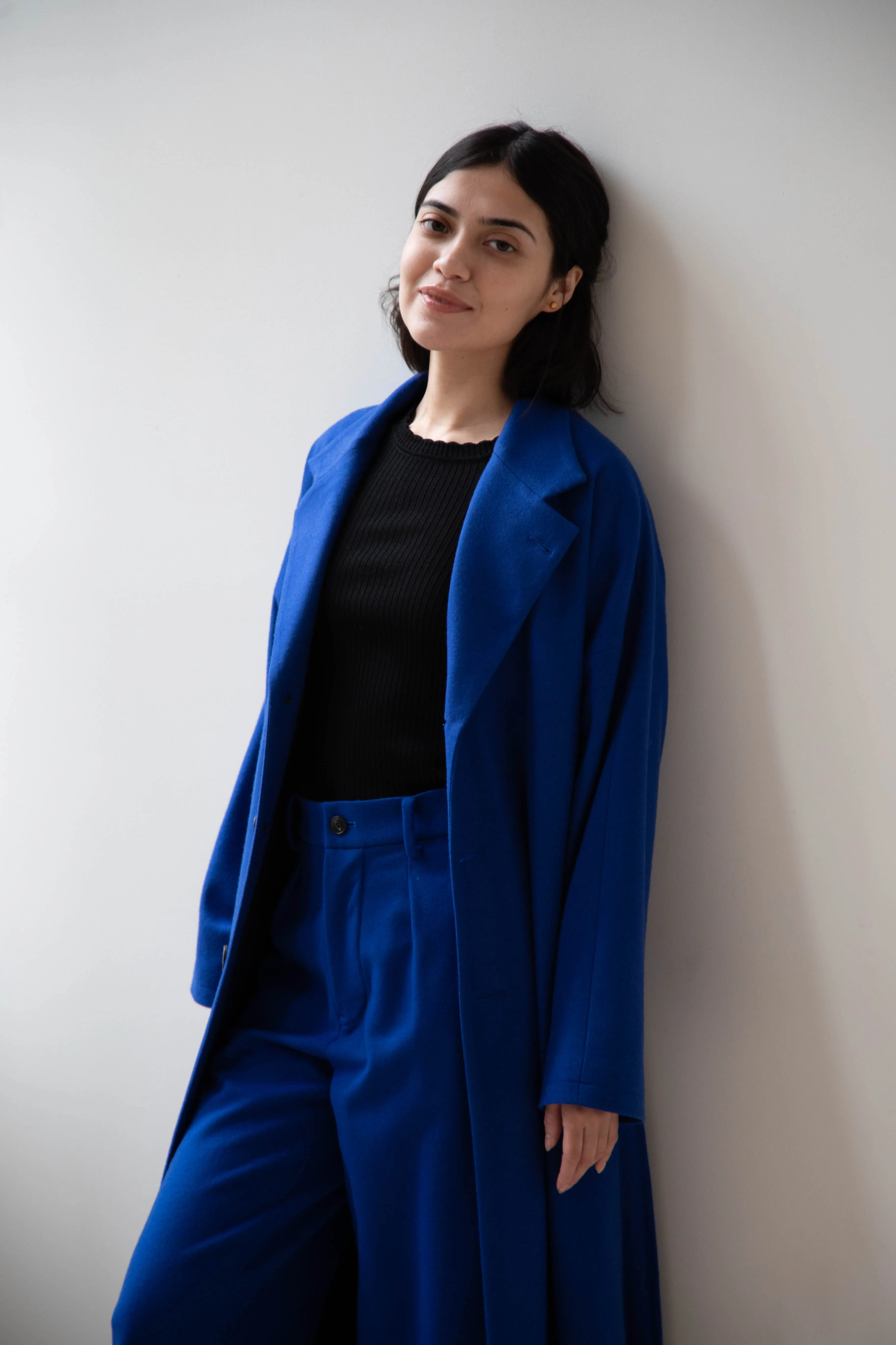 Arts & Science | Drawstring Robe Coat in Blue