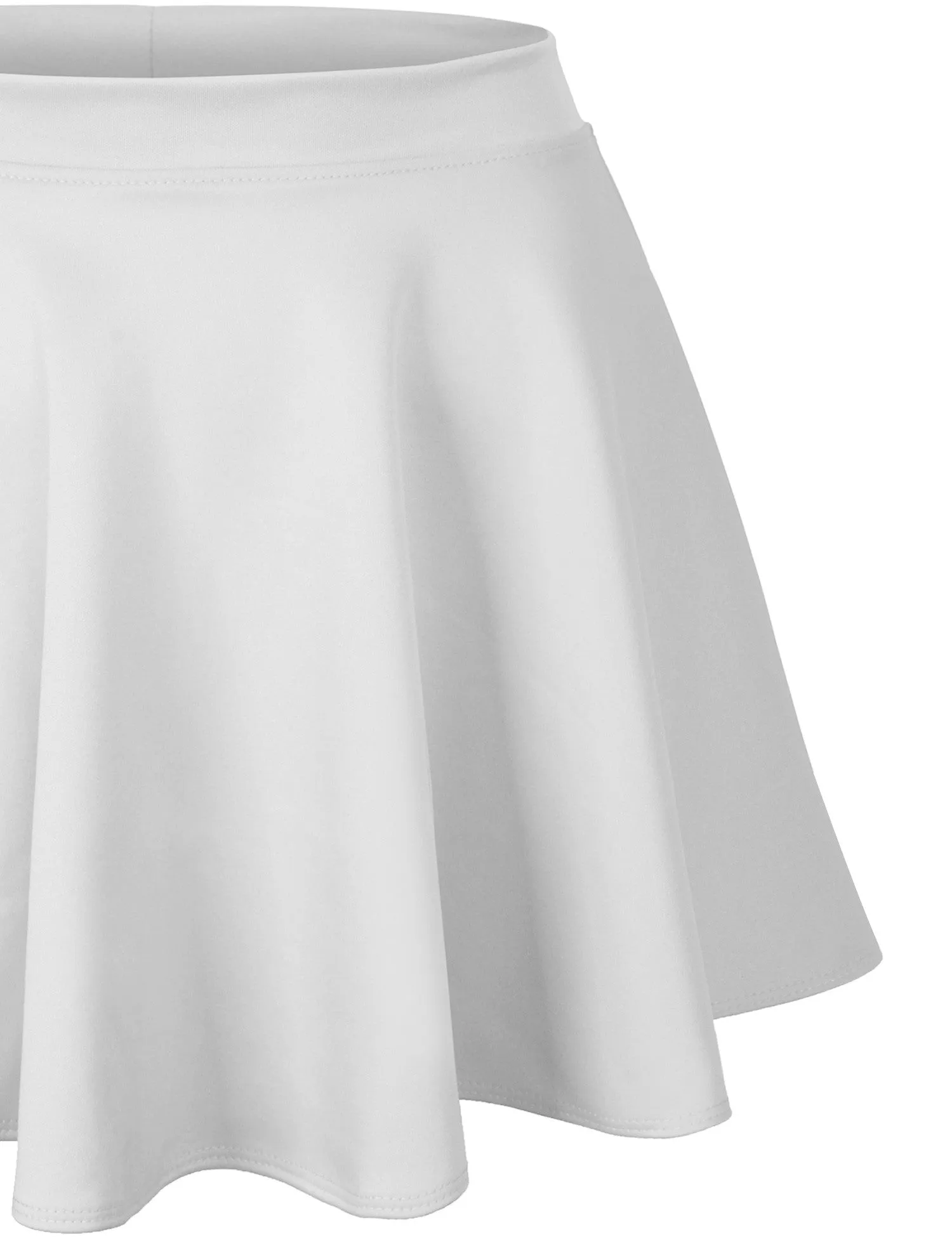 Basic Solid Versatile Stretchy Flared Casual Mini Skater Skirt