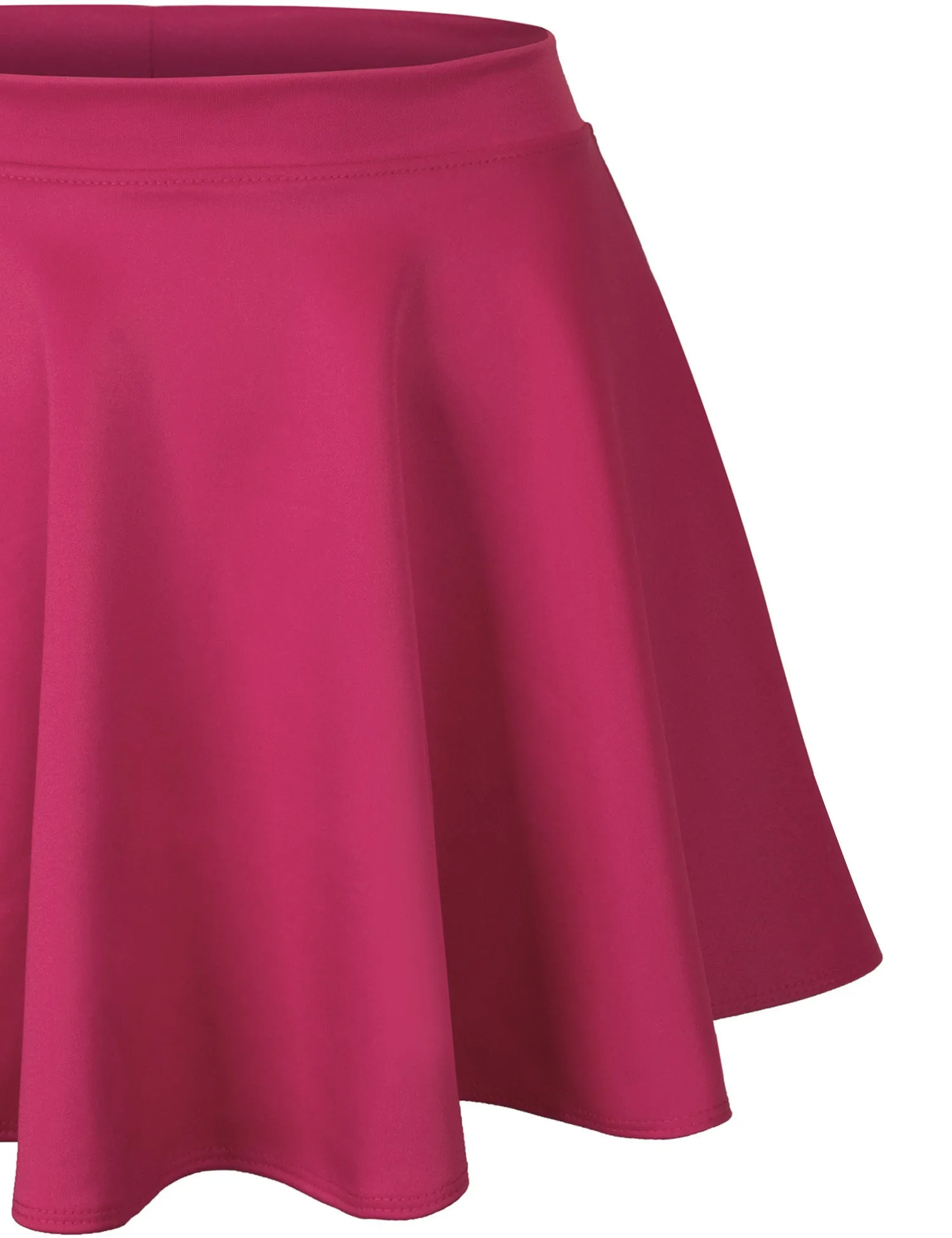 Basic Solid Versatile Stretchy Flared Casual Mini Skater Skirt