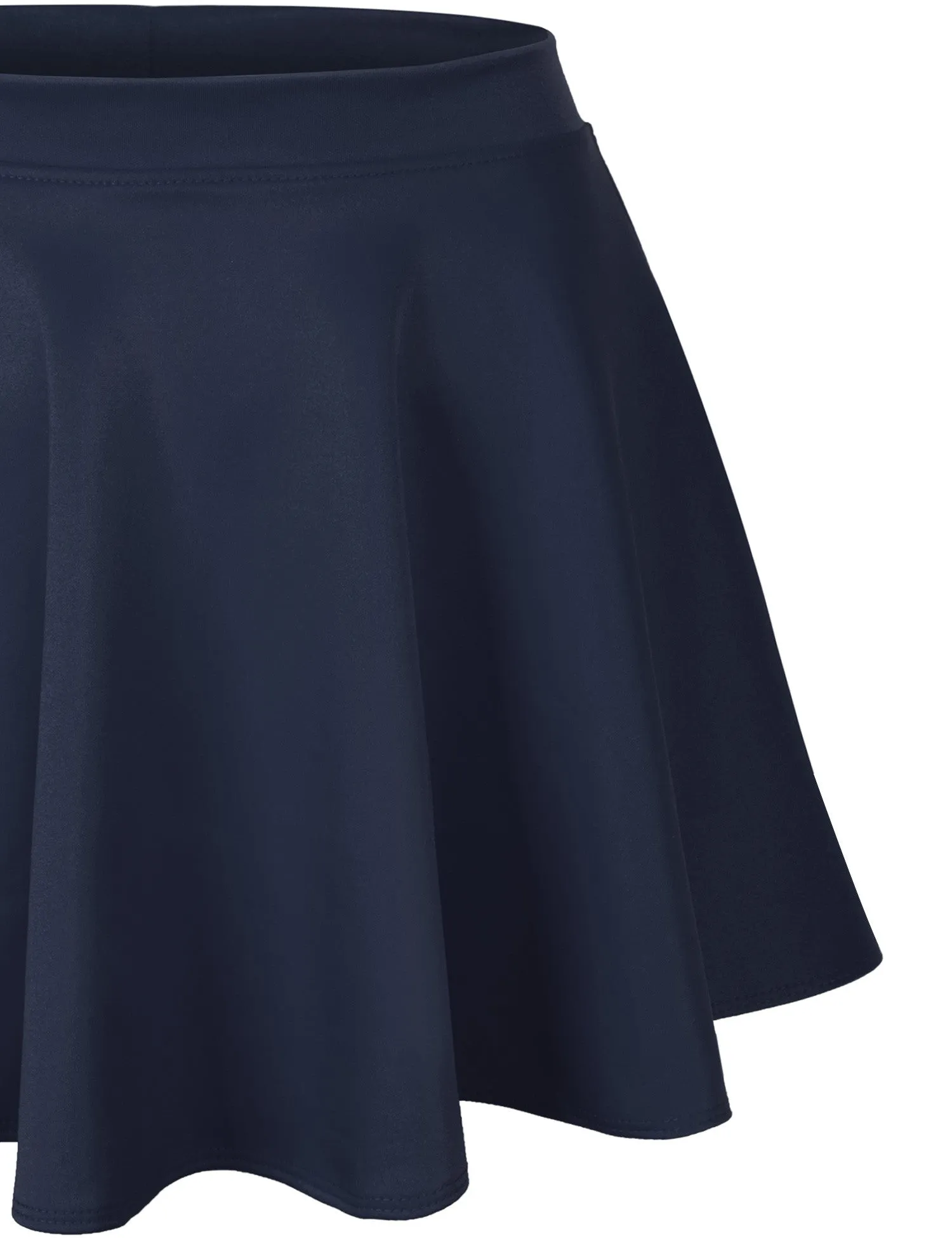 Basic Solid Versatile Stretchy Flared Casual Mini Skater Skirt