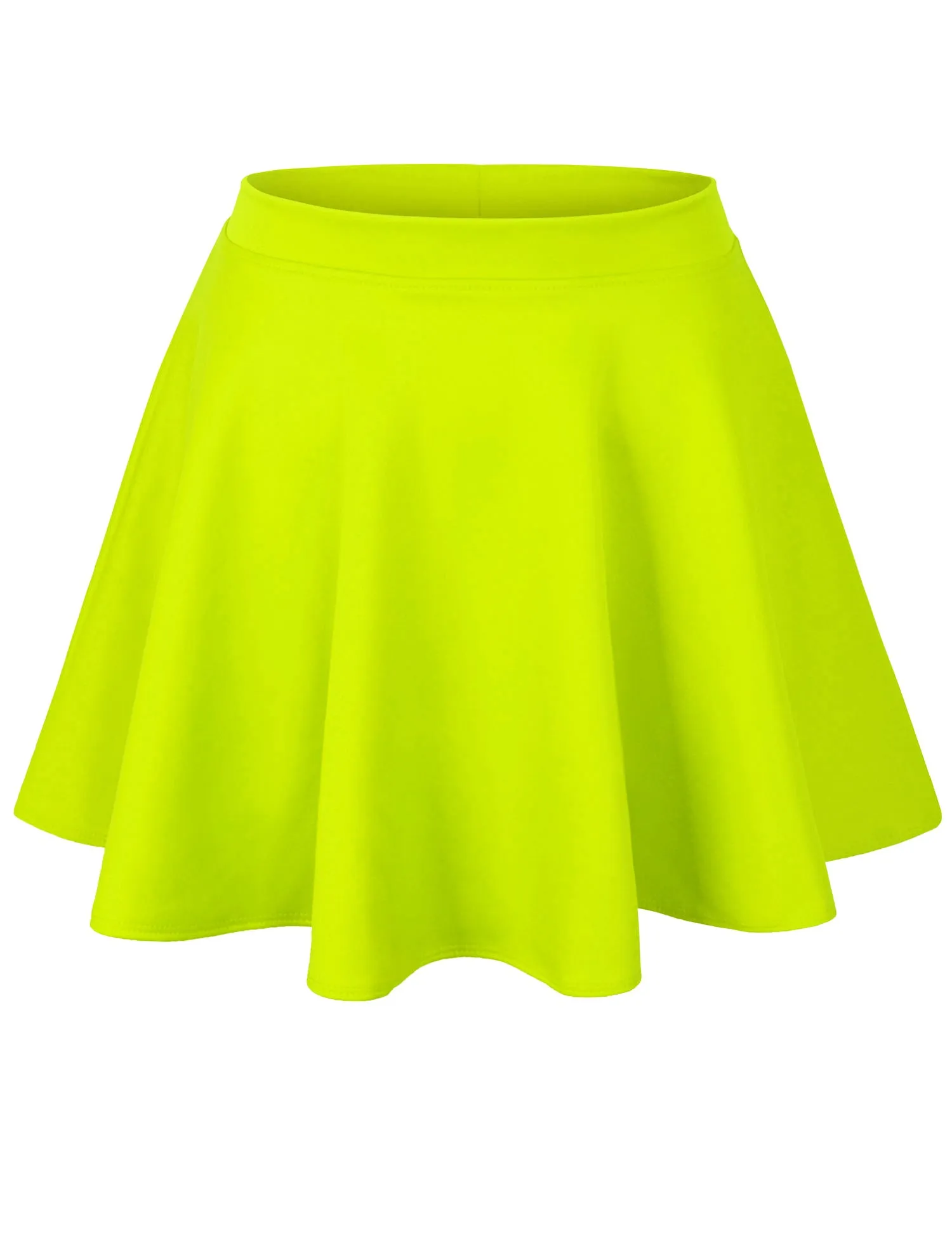 Basic Solid Versatile Stretchy Flared Casual Mini Skater Skirt