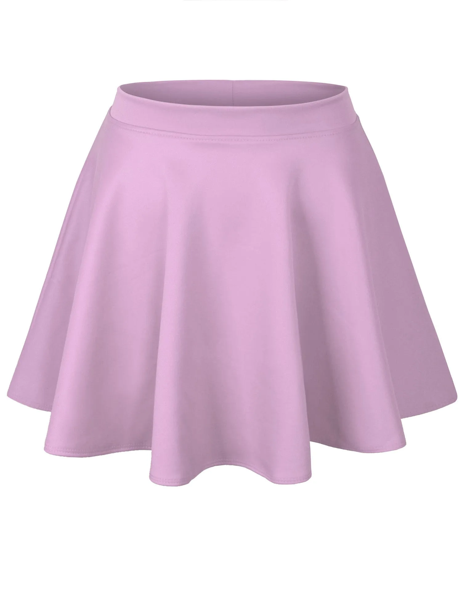 Basic Solid Versatile Stretchy Flared Casual Mini Skater Skirt