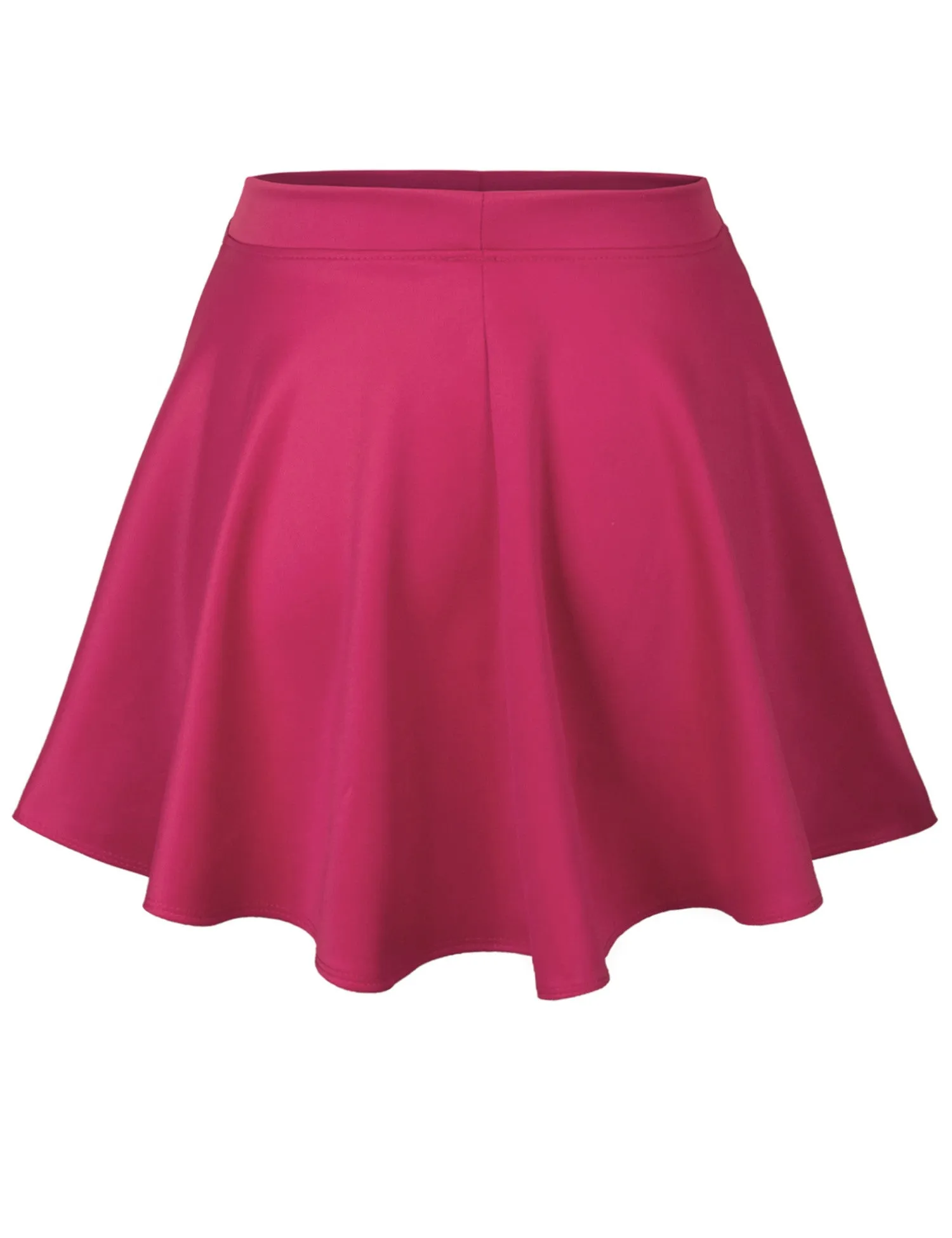 Basic Solid Versatile Stretchy Flared Casual Mini Skater Skirt