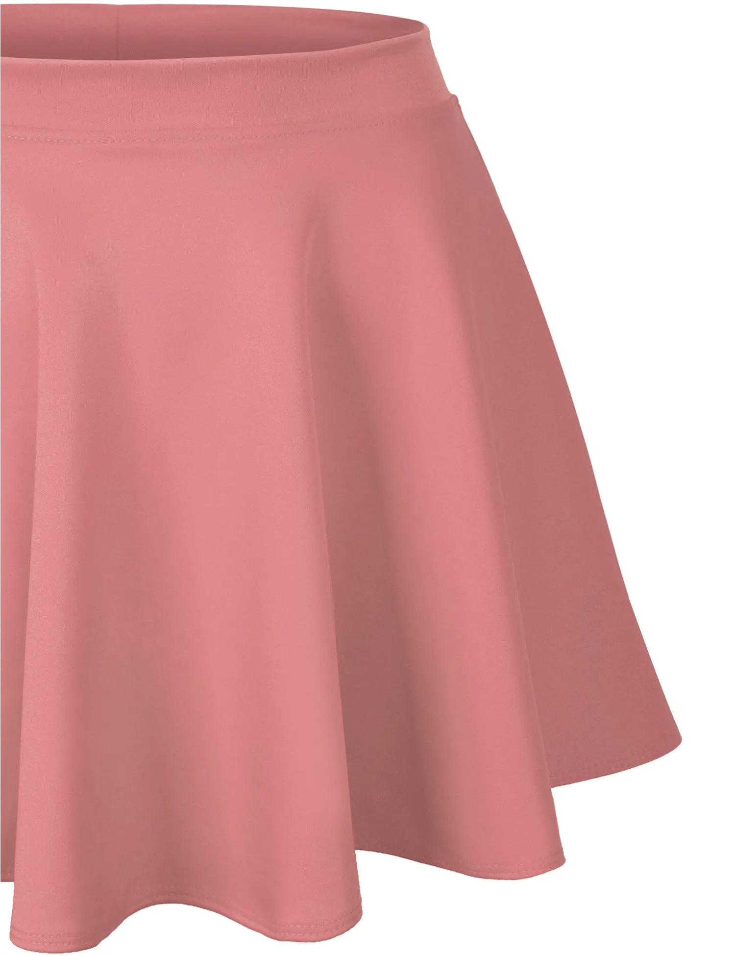 Basic Solid Versatile Stretchy Flared Casual Mini Skater Skirt