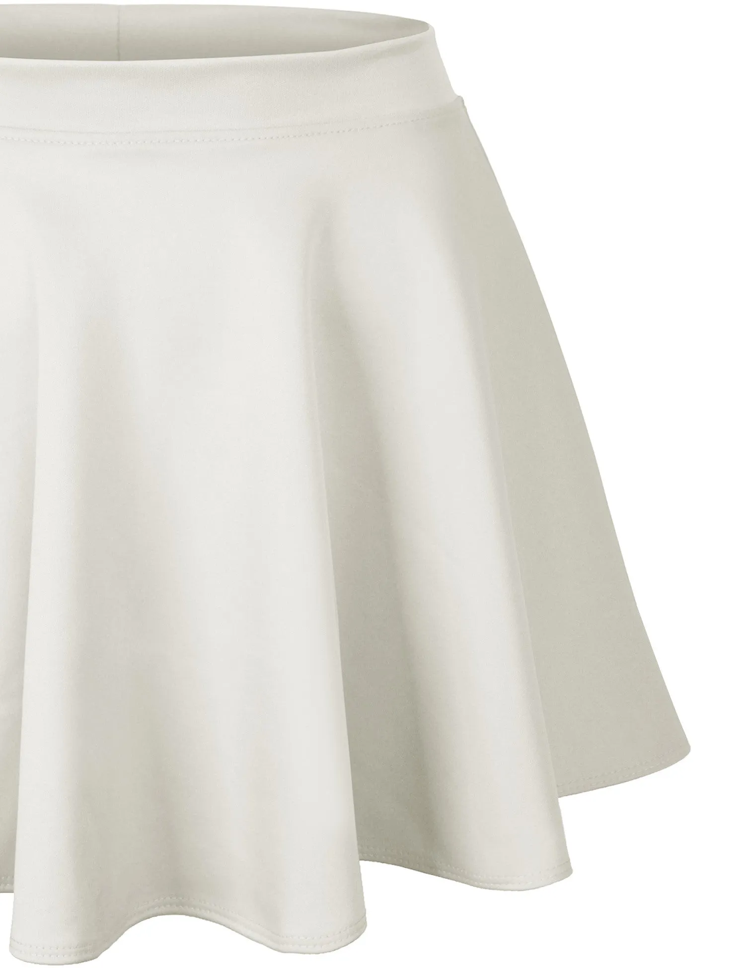 Basic Solid Versatile Stretchy Flared Casual Mini Skater Skirt