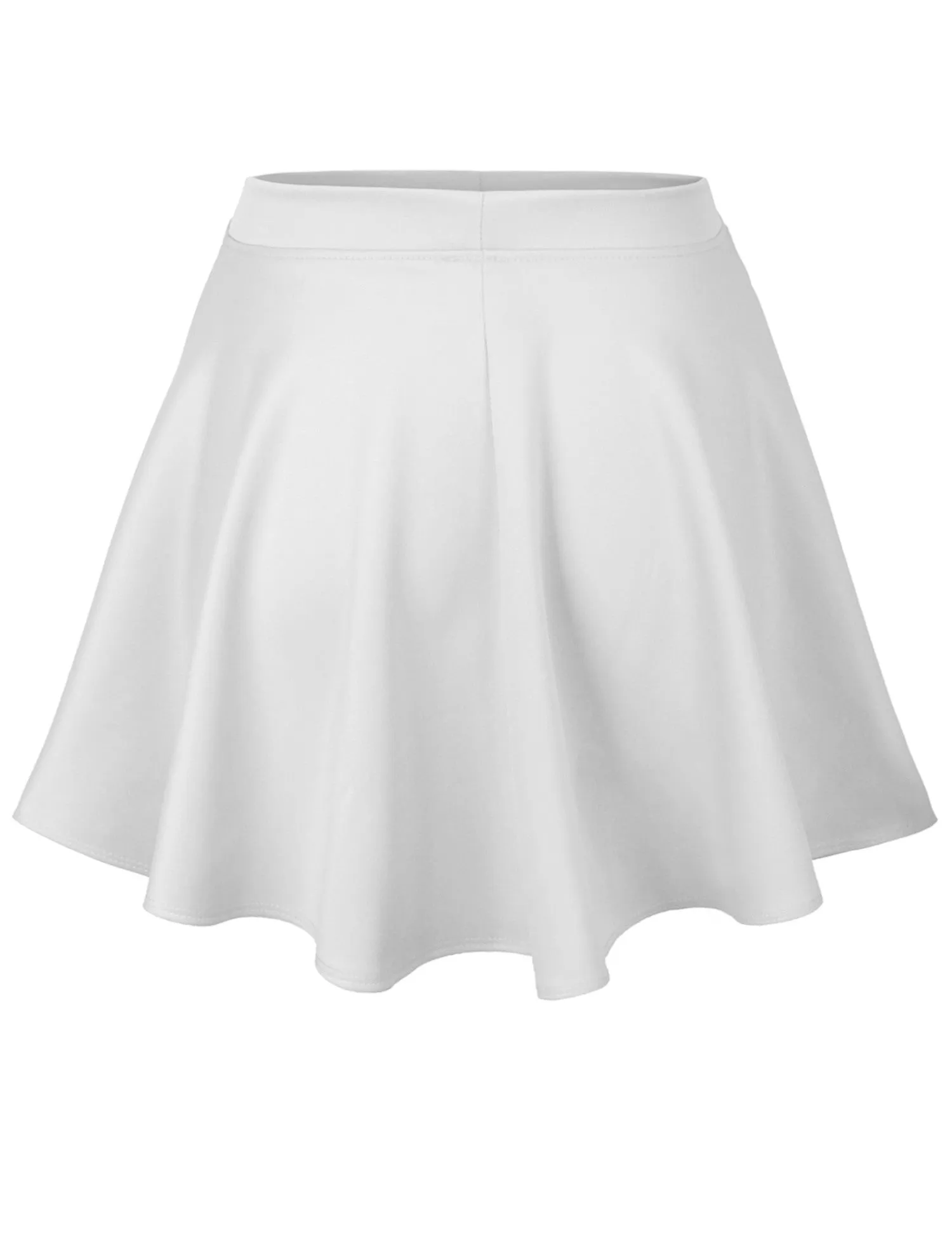 Basic Solid Versatile Stretchy Flared Casual Mini Skater Skirt