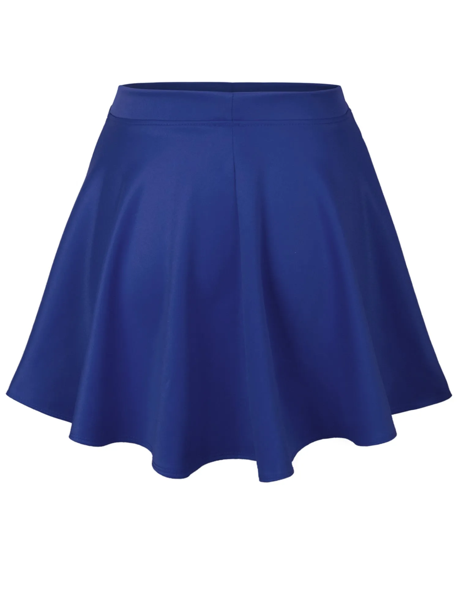 Basic Solid Versatile Stretchy Flared Casual Mini Skater Skirt