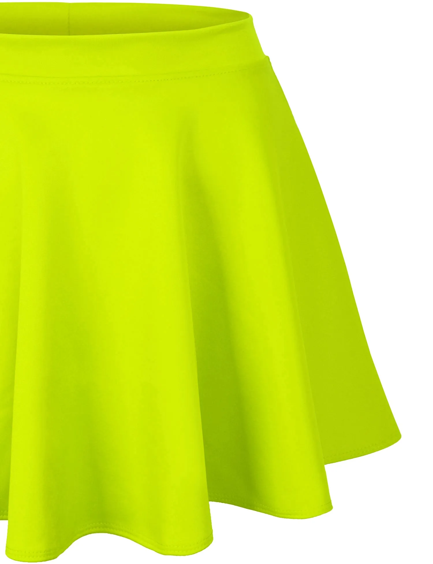 Basic Solid Versatile Stretchy Flared Casual Mini Skater Skirt